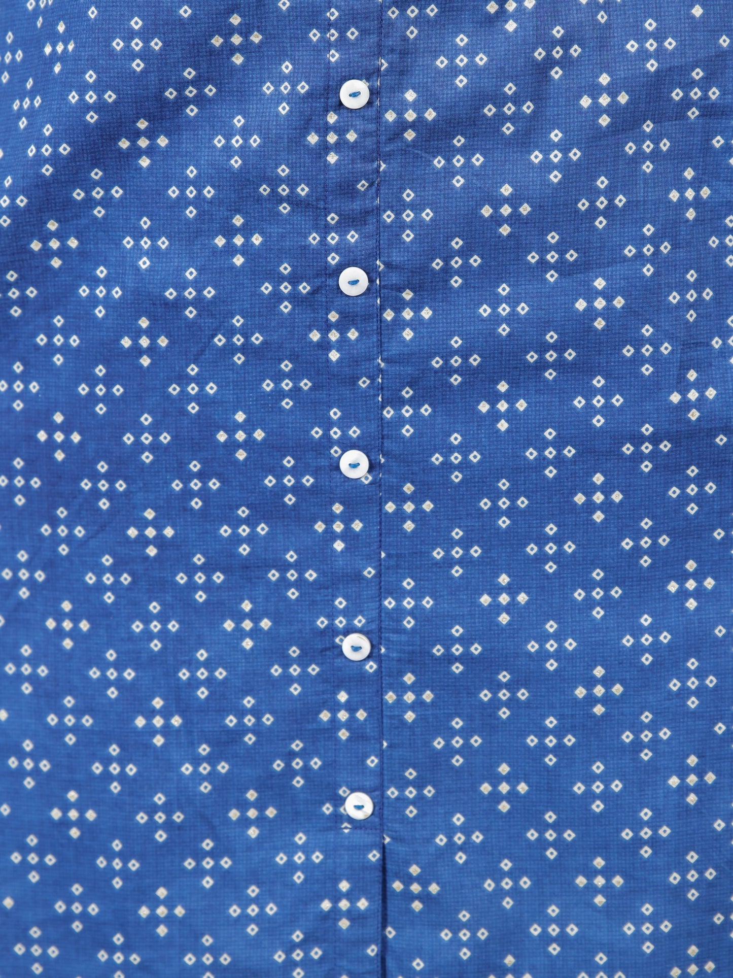 Embroidered Soft Cotton Bandhani A-line Blue Kurta