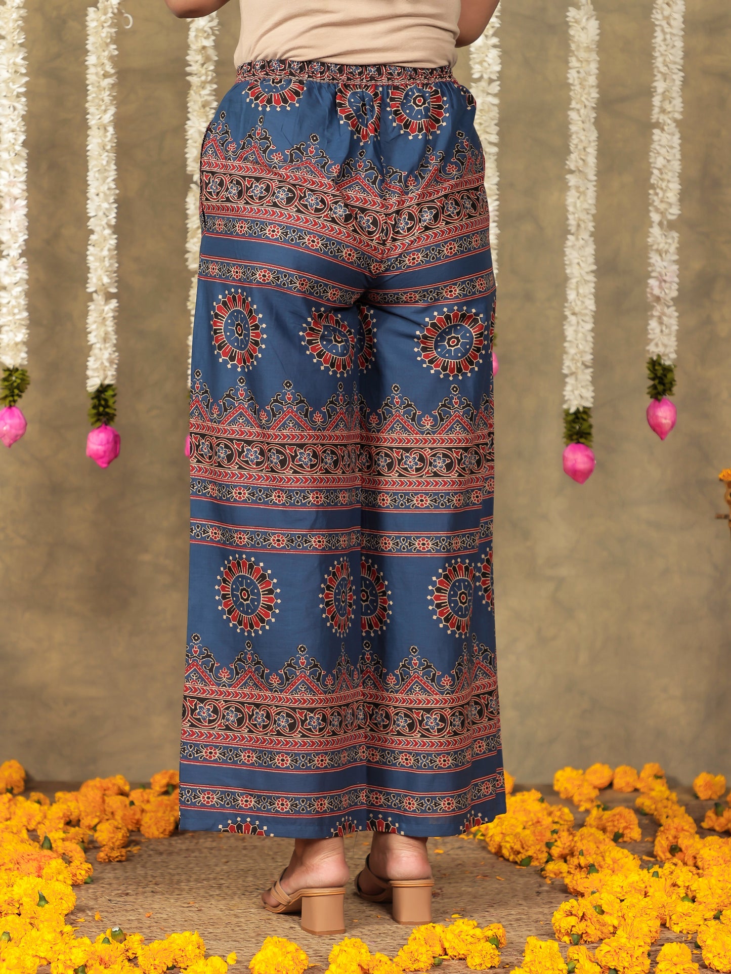 Soft Cotton Ajrakh Blue Palazzo
