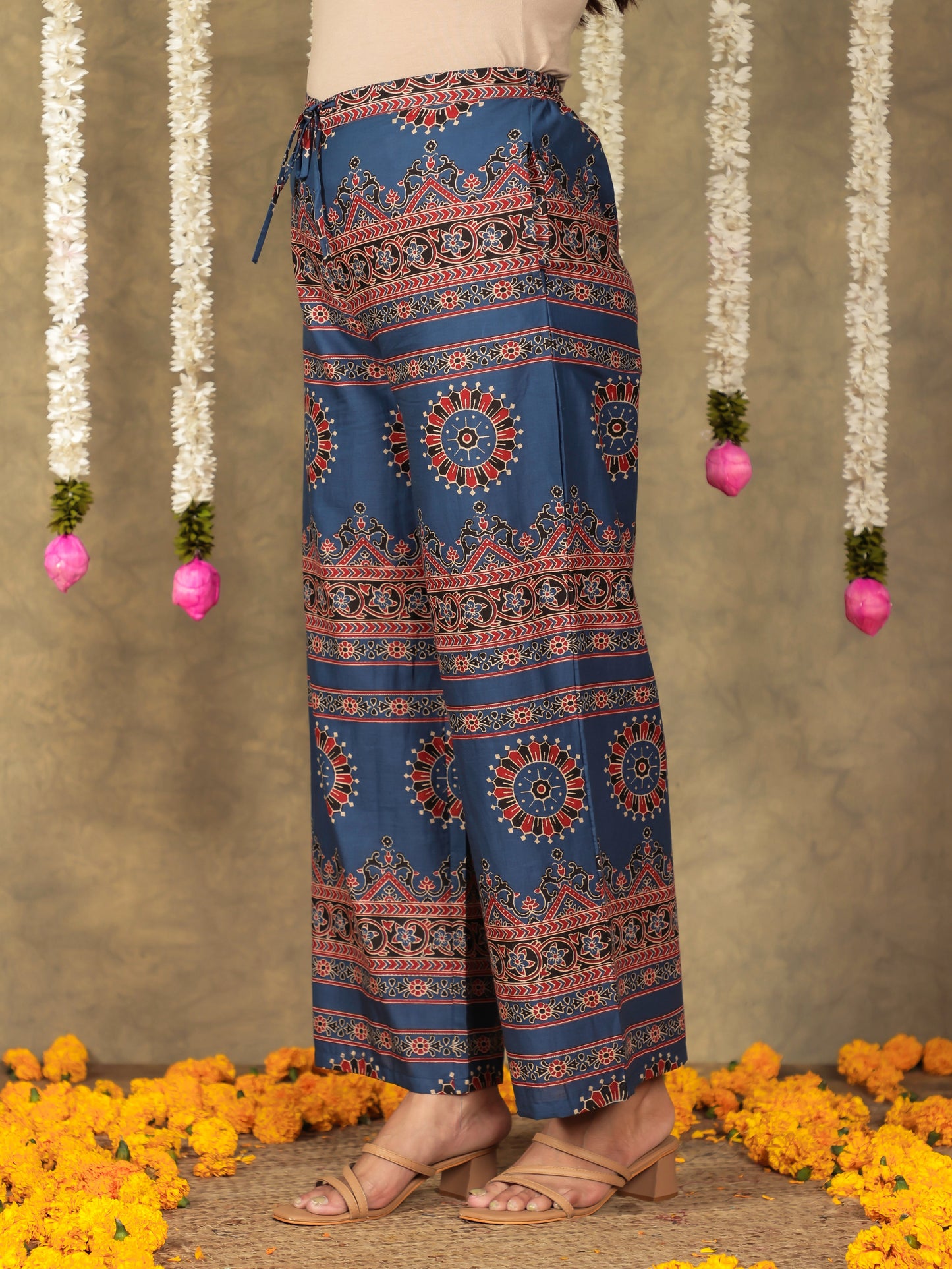 Soft Cotton Ajrakh A-line Red Kurta
