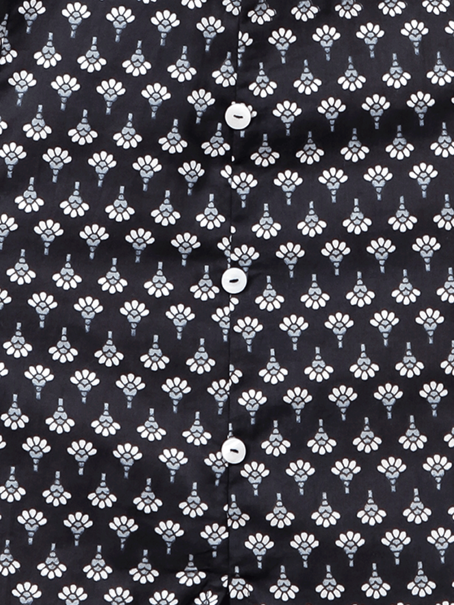 Soft Cotton Butti High Low Black Kurta