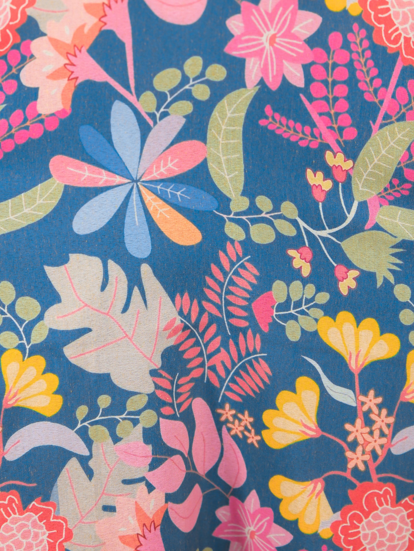 Cotton Blend Floral Flared Multicolor Dress