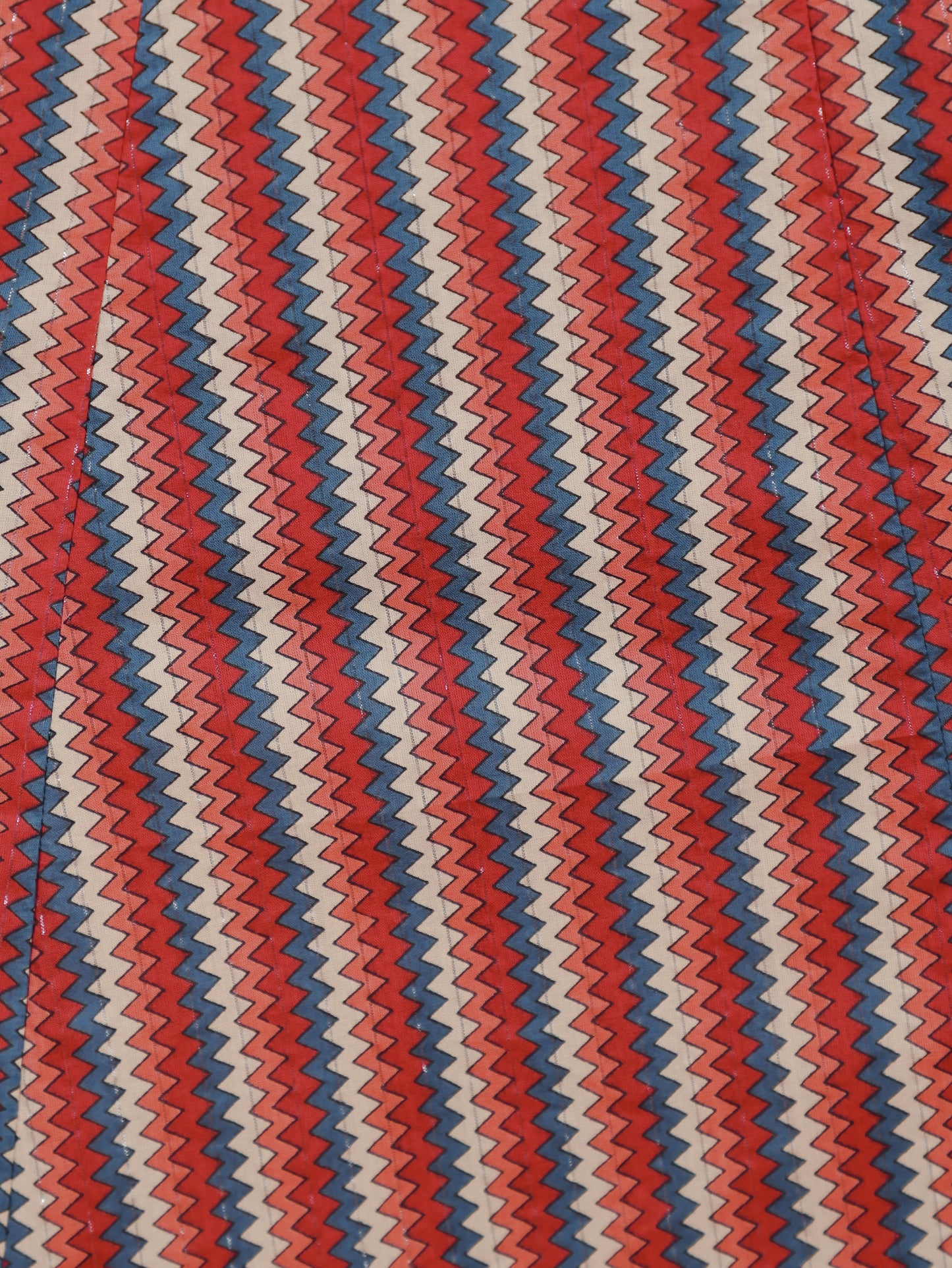 Cotton Chevron Angrakha Red Dress