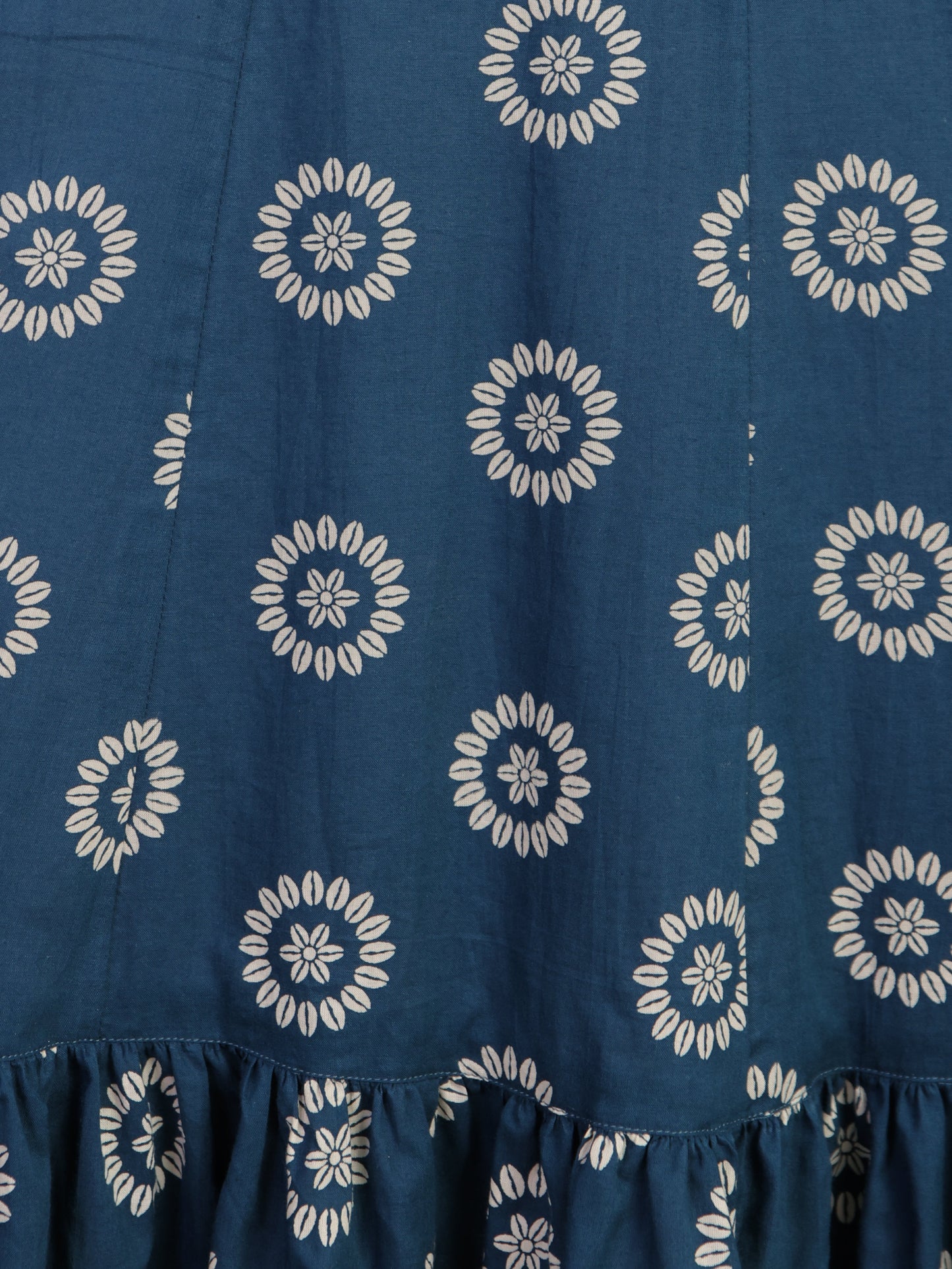 Soft Cotton Floral Tiered Blue Dress