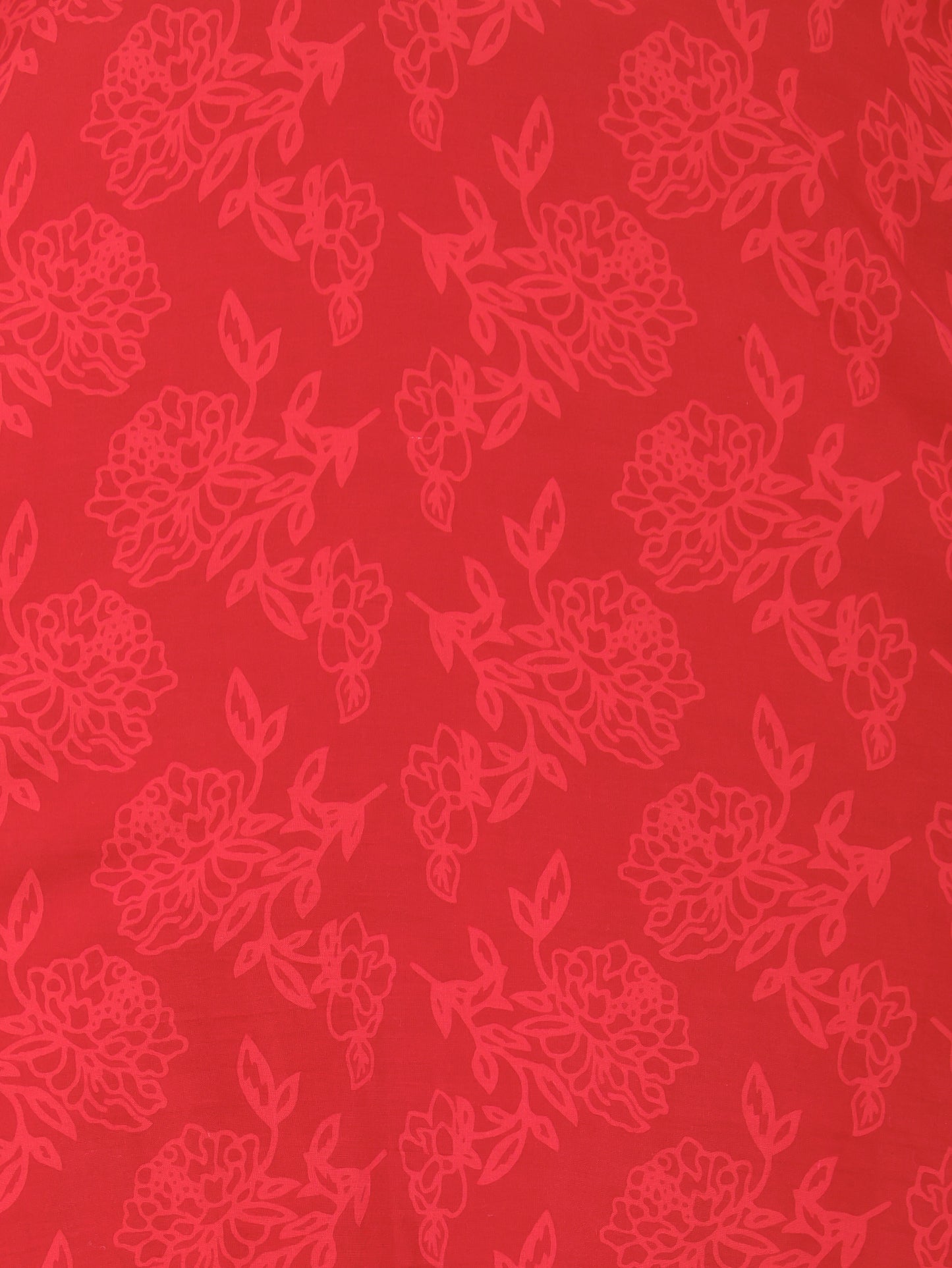 Soft Cotton Floral Flared Red Kurta