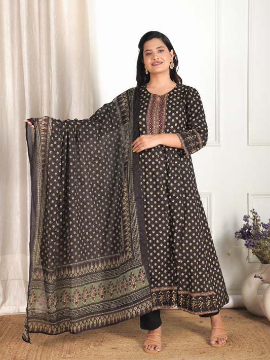 Cotton Voile Black Dupatta
