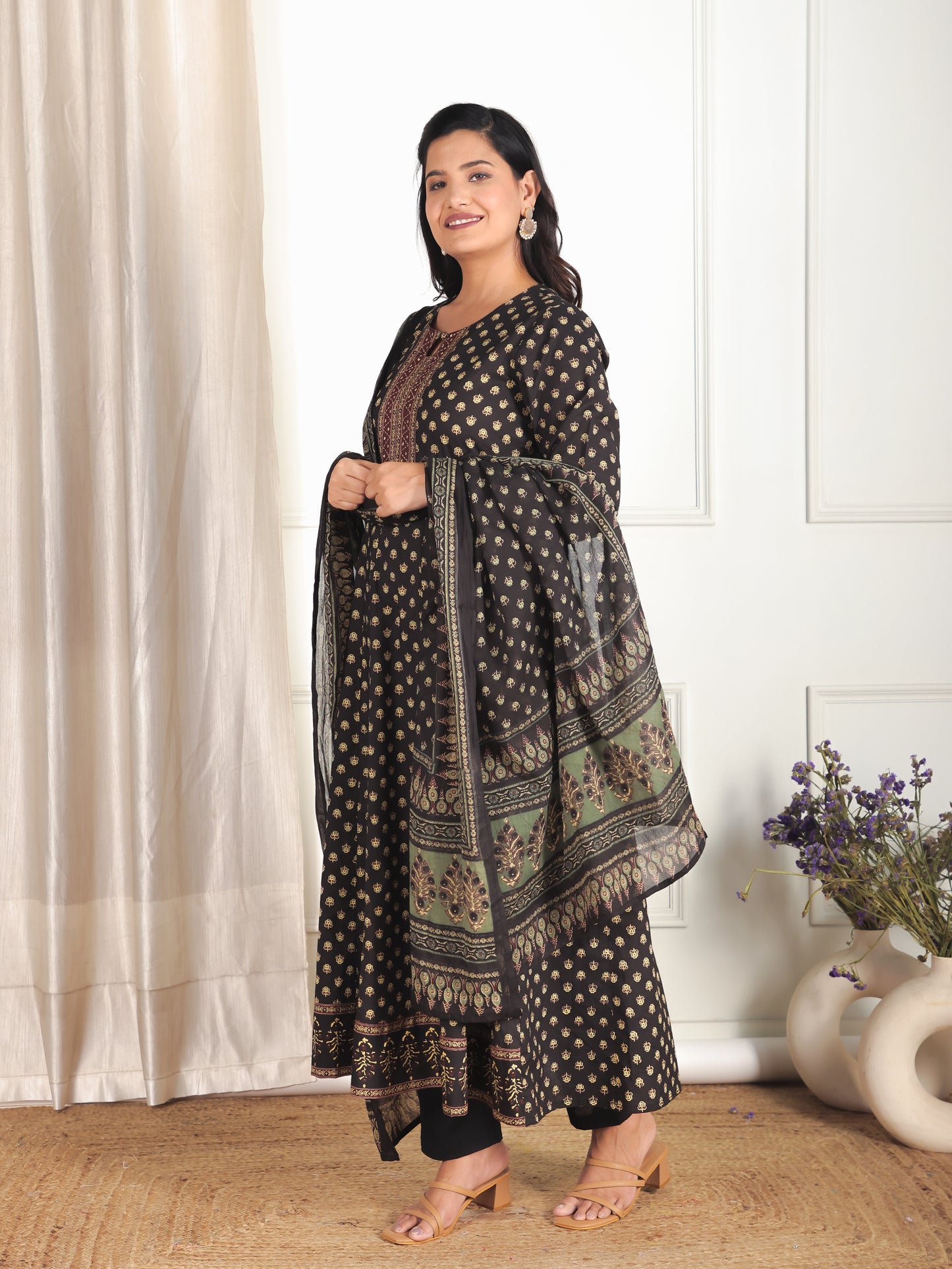 Cotton Voile Black Dupatta