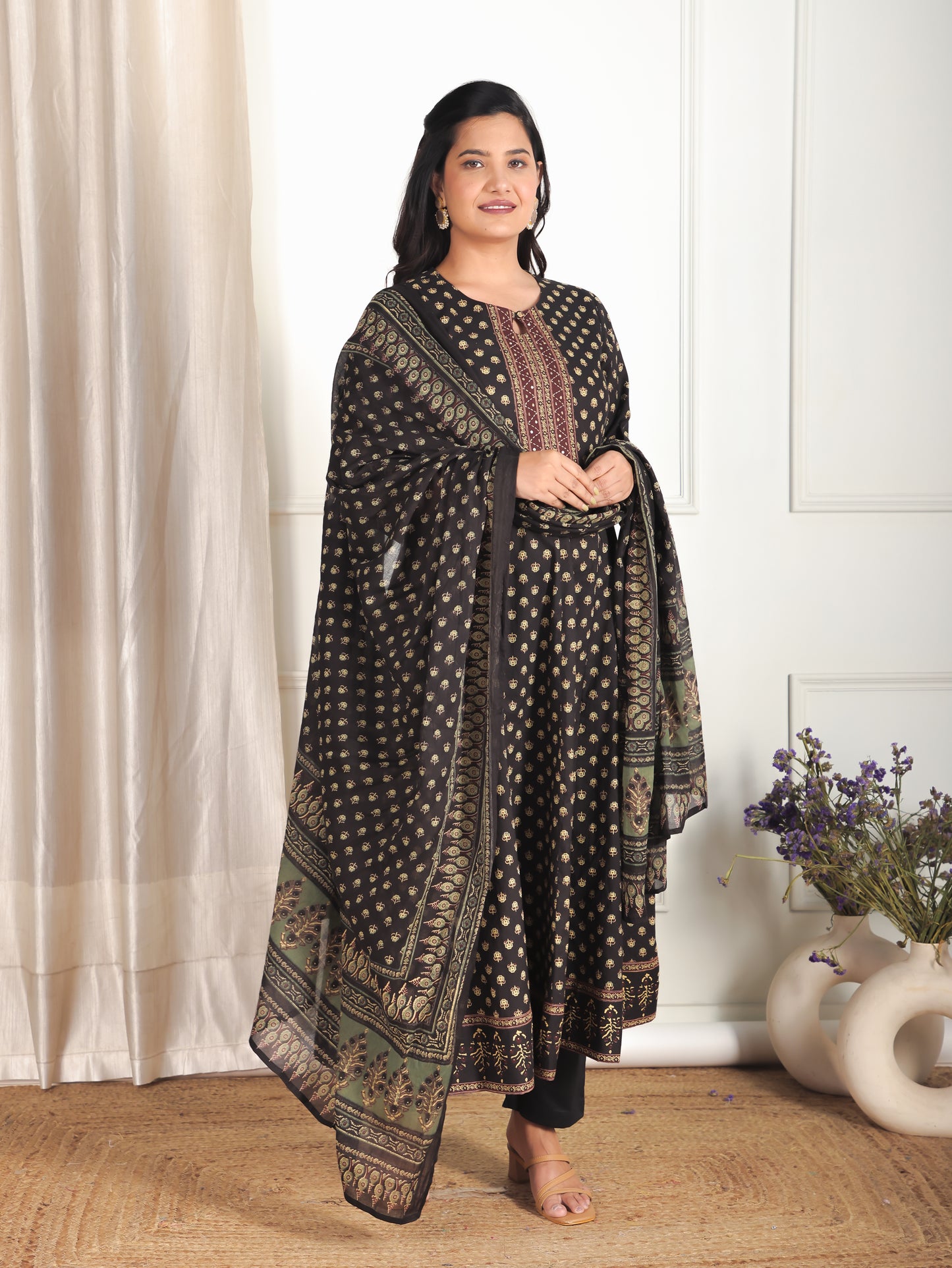 Cotton Voile Black Dupatta