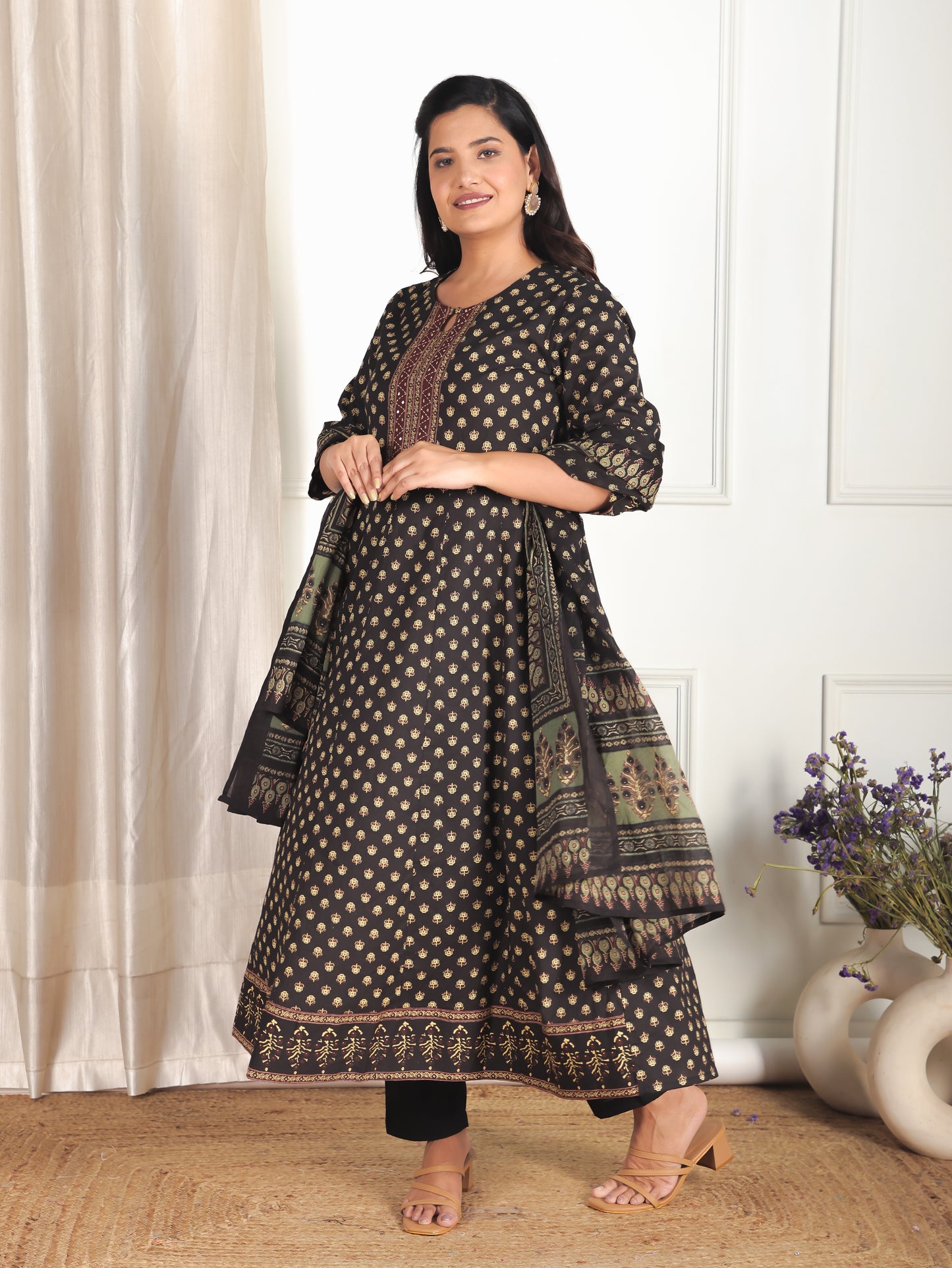 Cotton Voile Black Dupatta