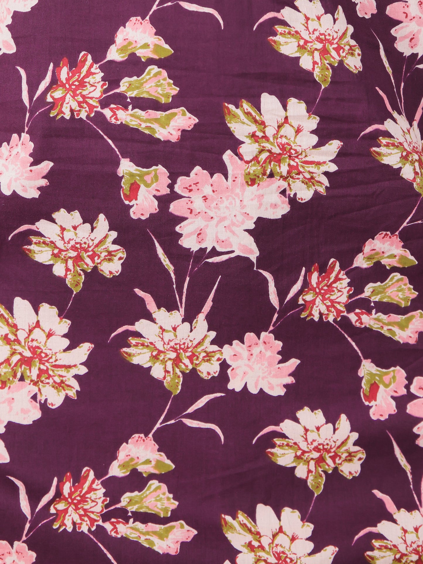 Embroidered Soft Cotton Floral Straight Purple Kurta
