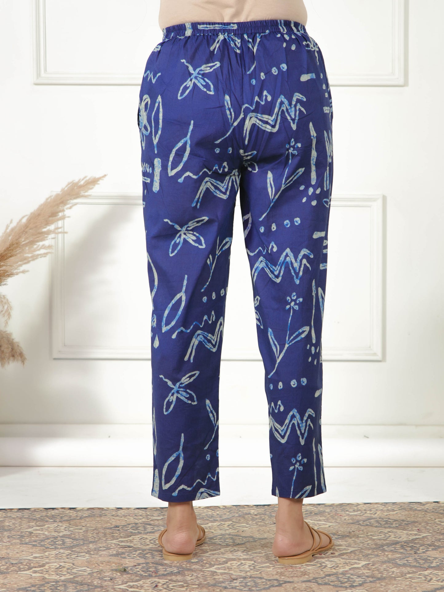 Soft Cotton Abstract High Low Indigo Blue Kurta