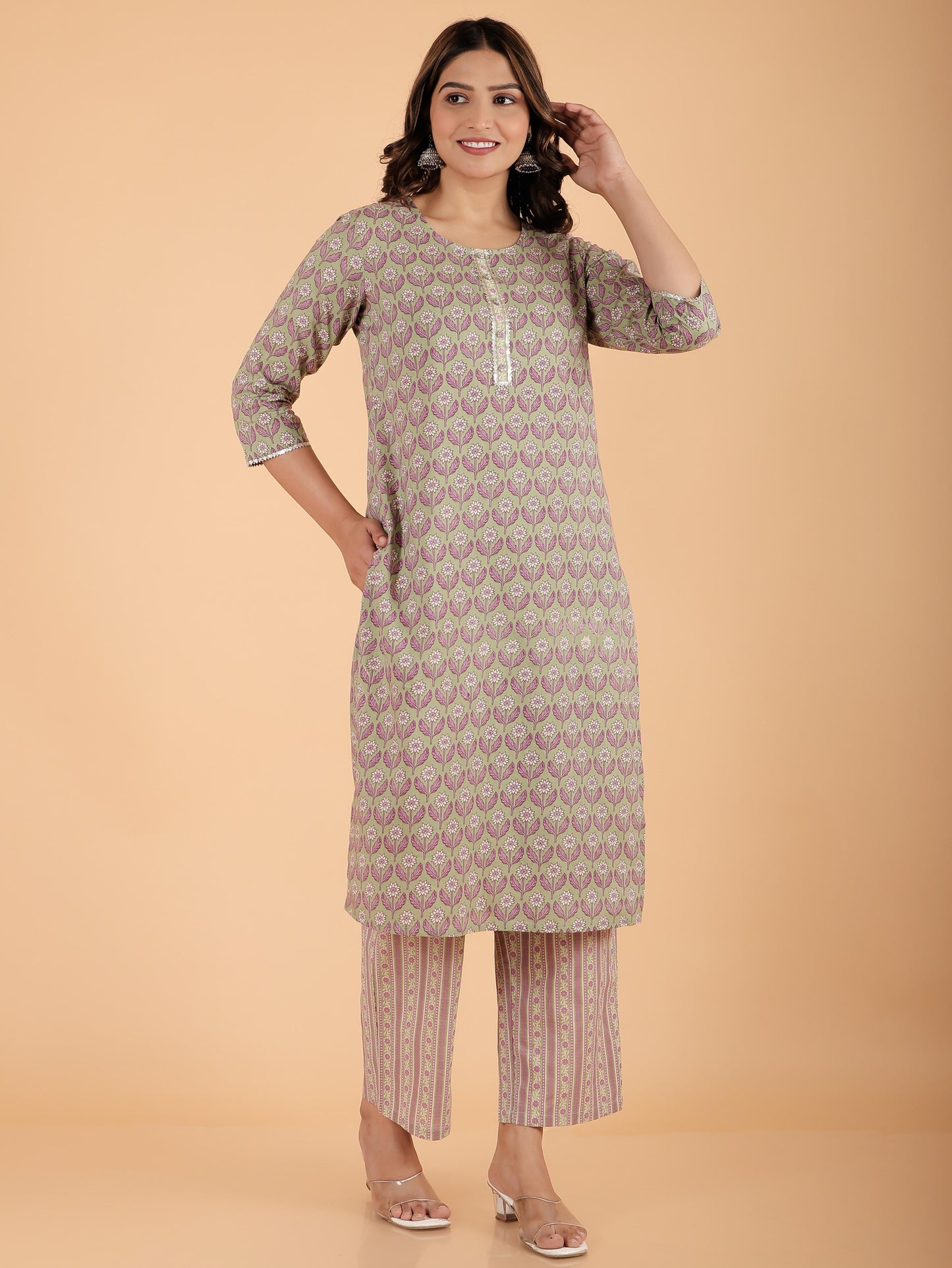 Soft Cotton Floral Kurta