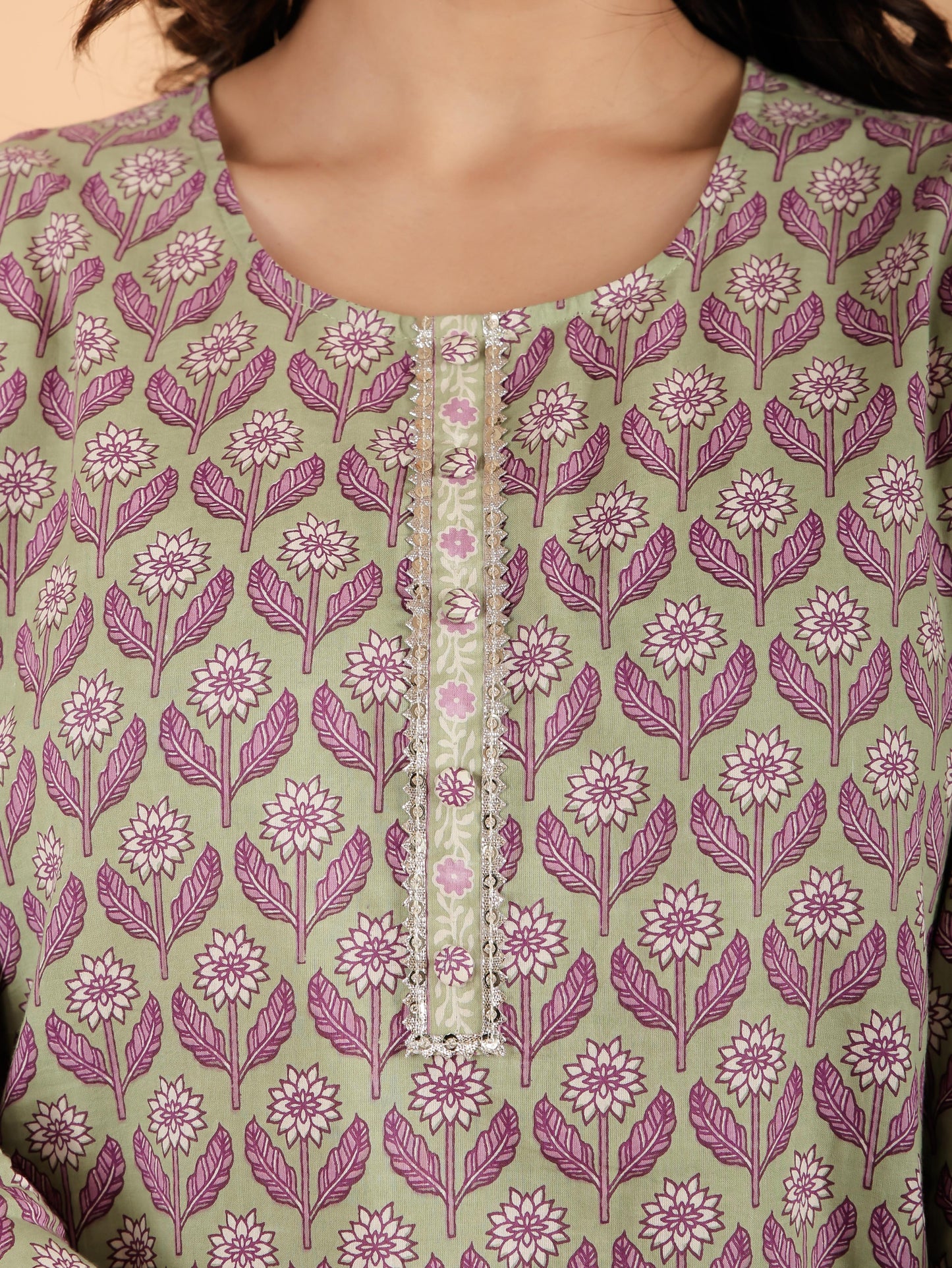 Soft Cotton Floral Kurta