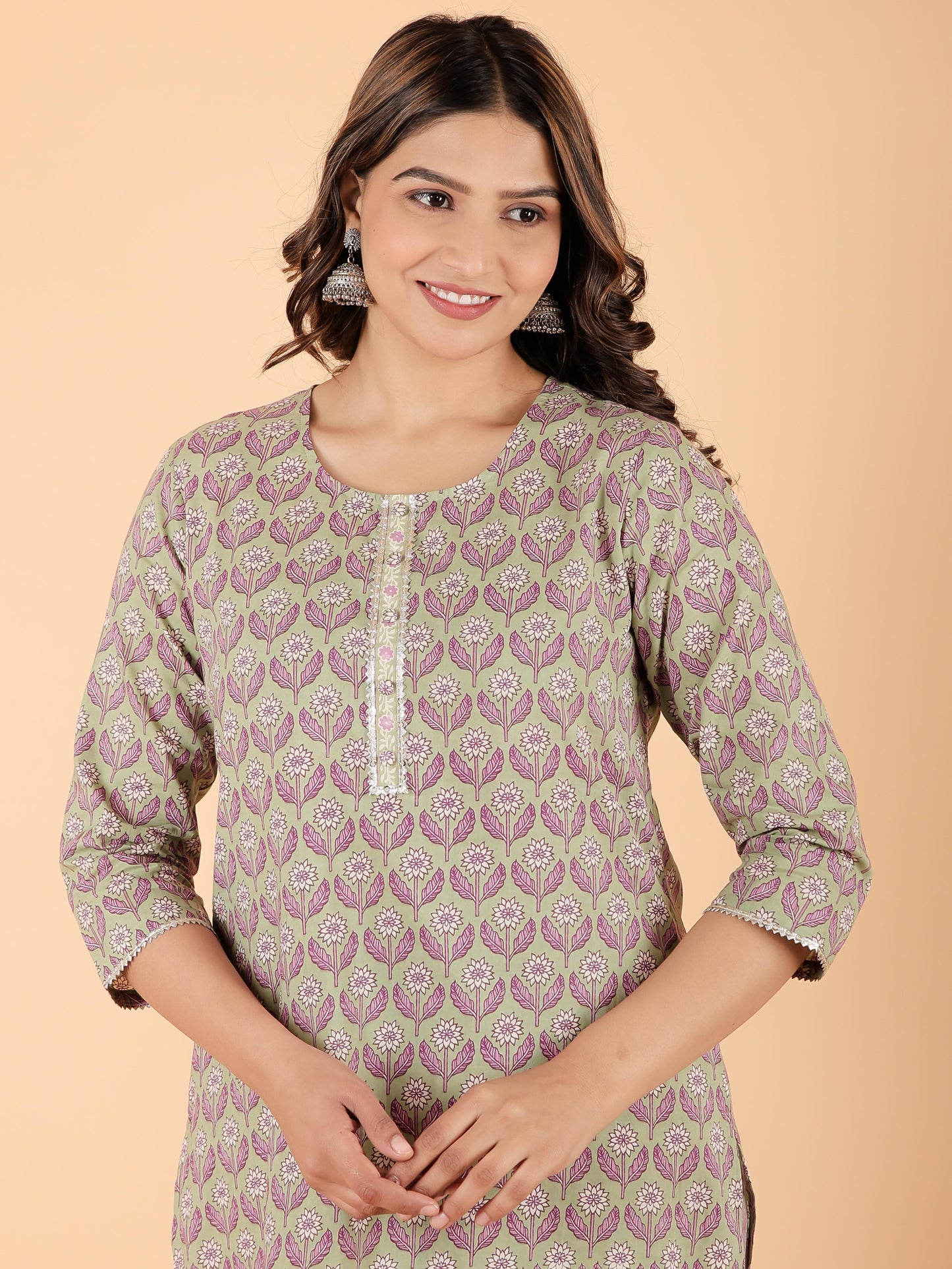 Soft Cotton Floral Kurta