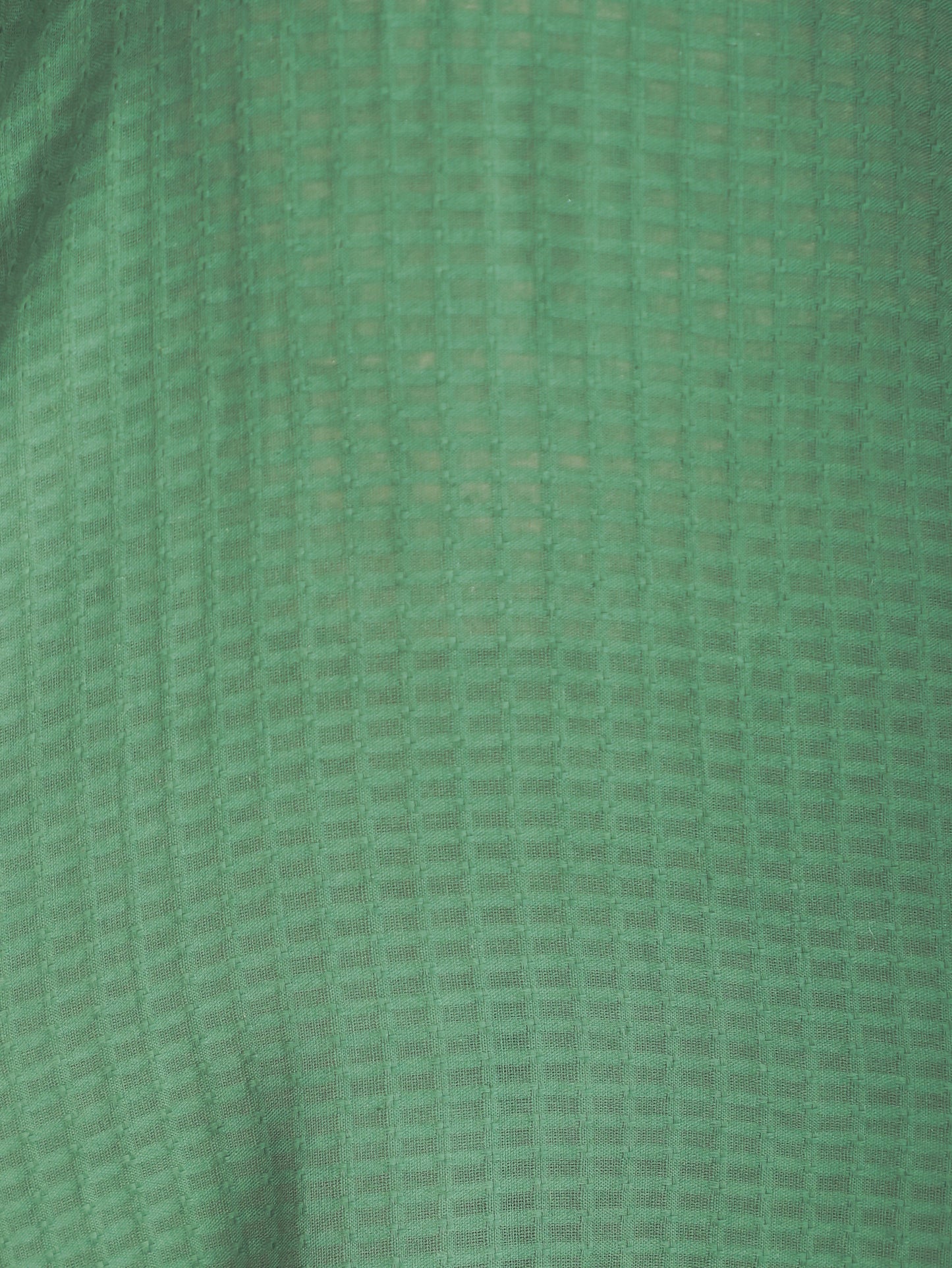 Embroidered Cotton Dobby Solid Anarkali Green Dress