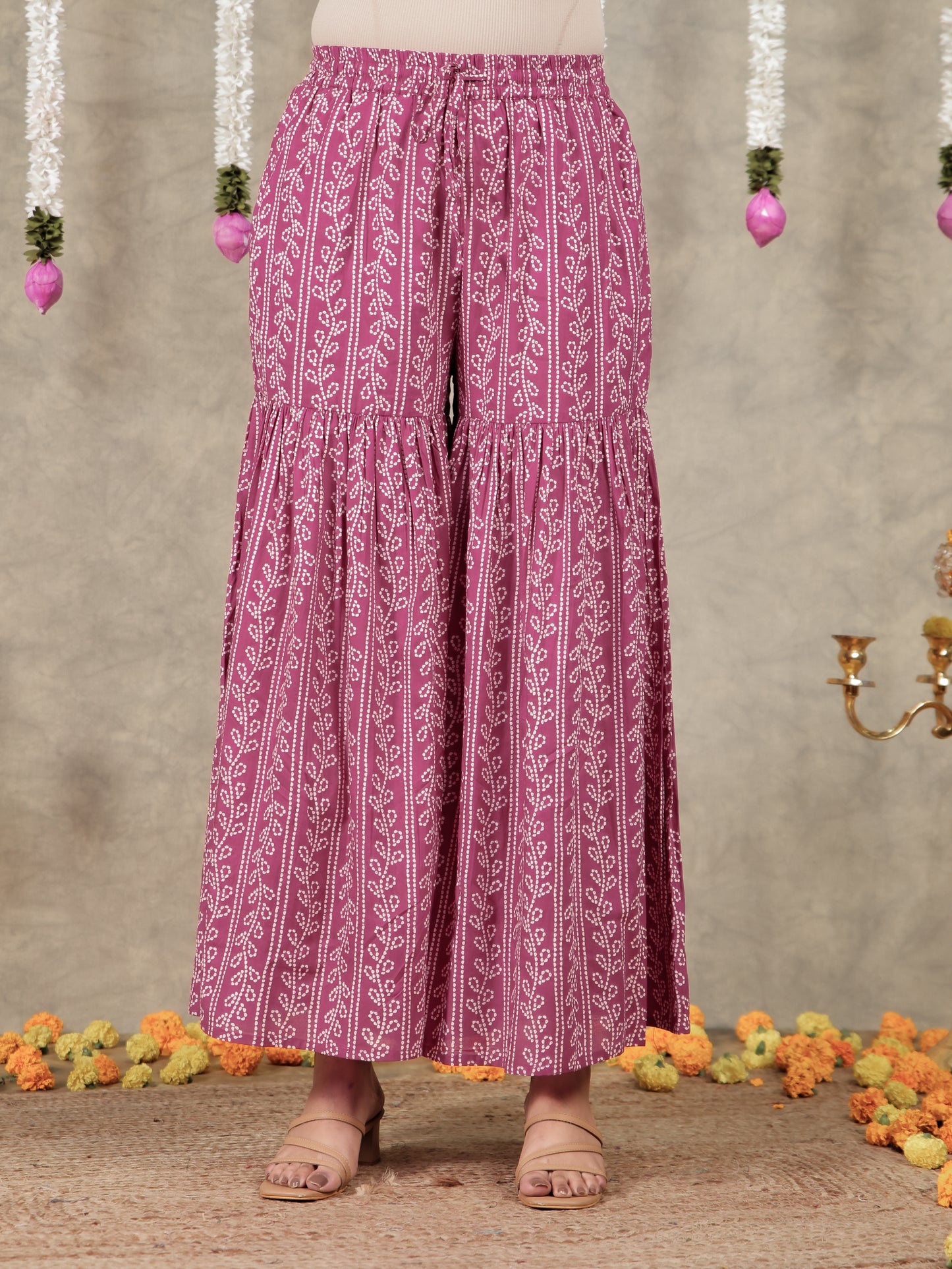 Soft Cotton Striped Pink Straight Trousers