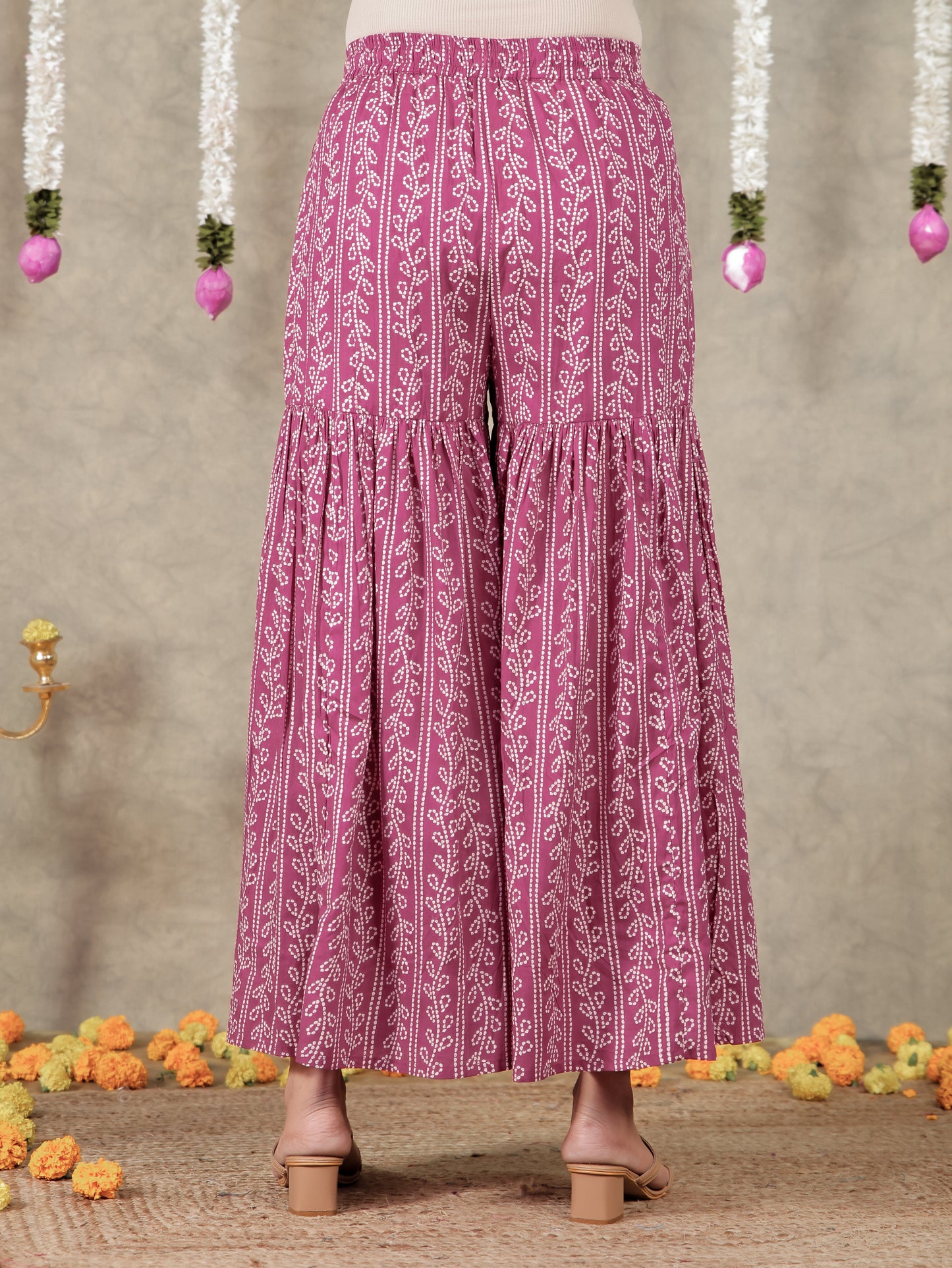 Soft Cotton Striped Pink Straight Trousers