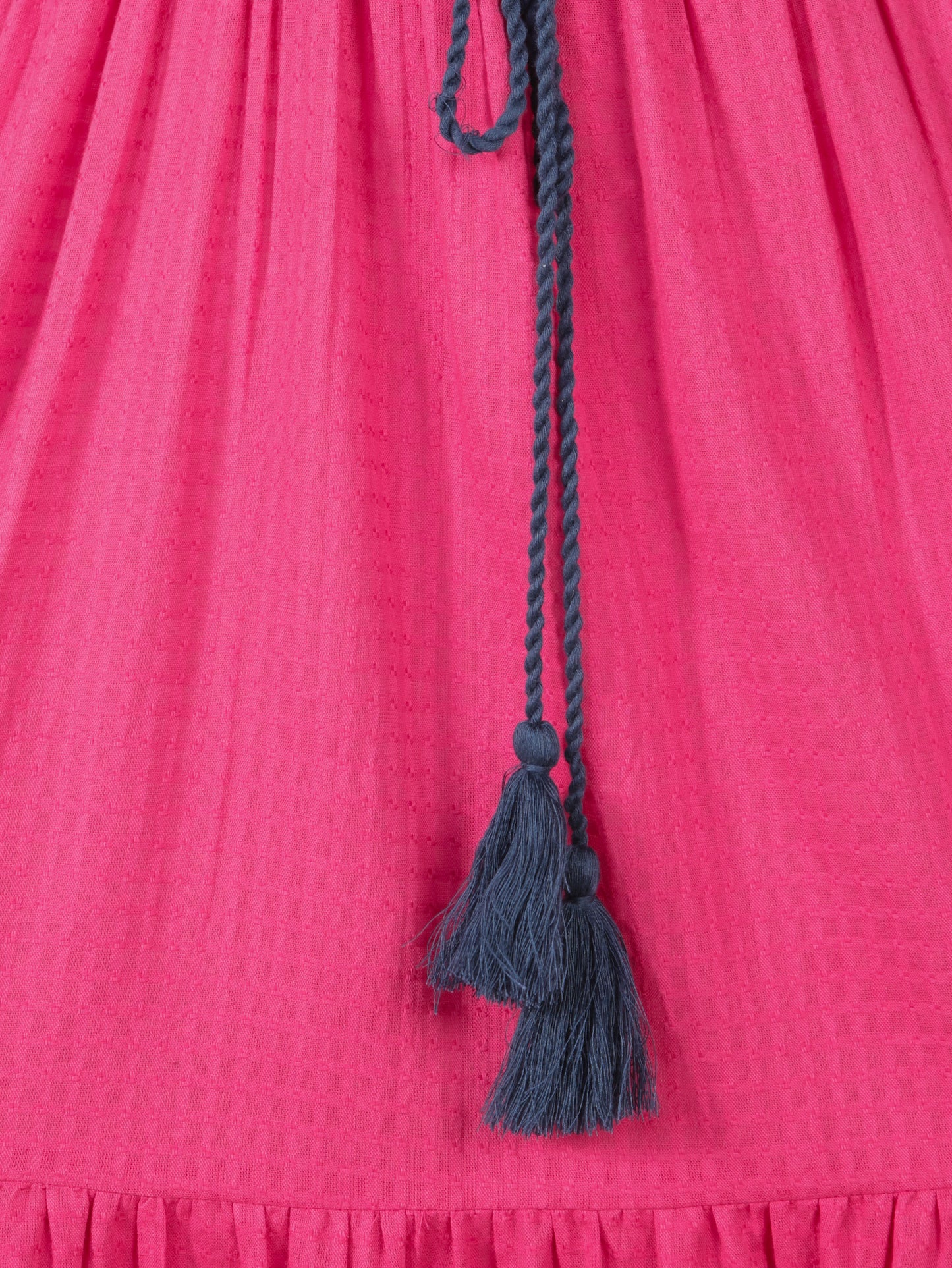 Embroidered Cotton Dobby Solid Anarkali Pink Dress