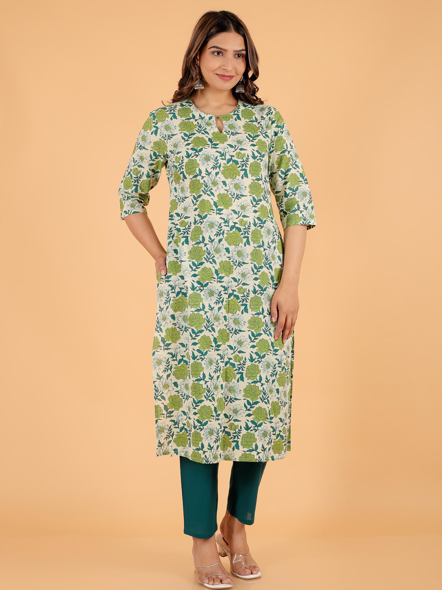 Soft Cotton Floral Kurta