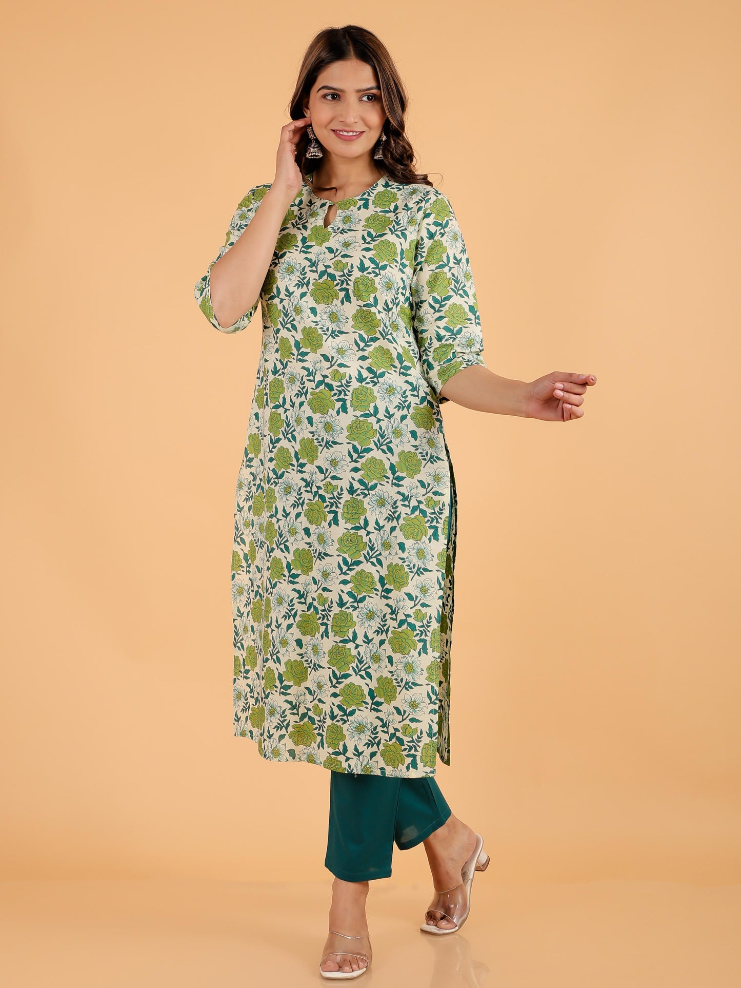 Soft Cotton Floral Kurta