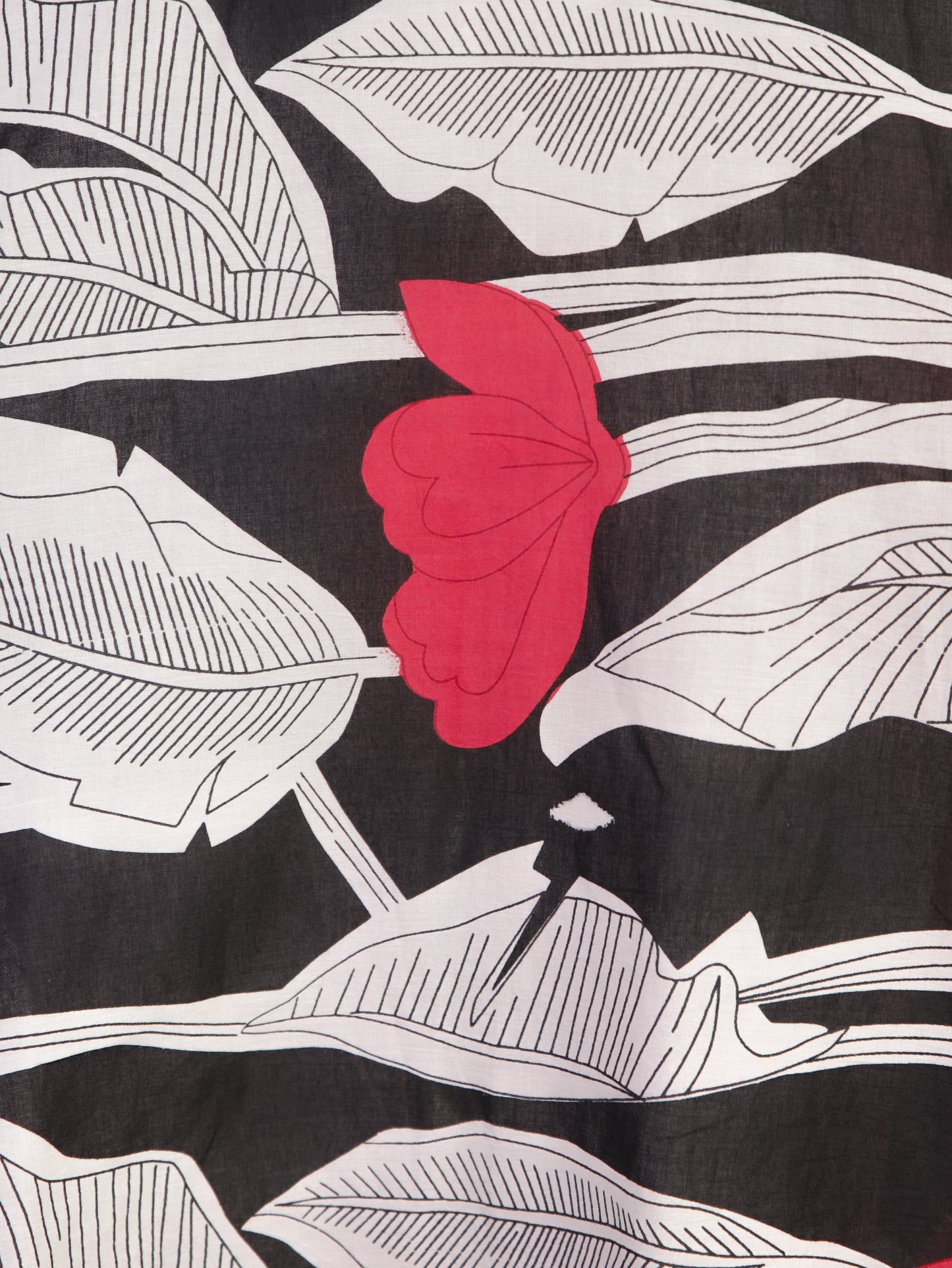 Soft Cotton Floral Flared Black Dress