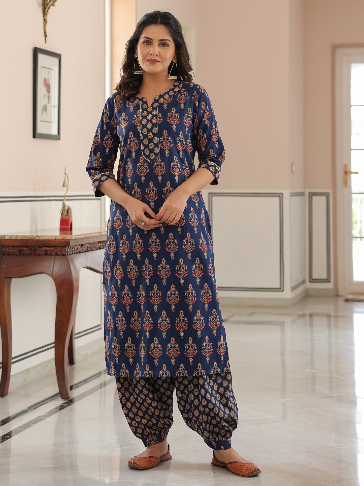 Soft Cotton Floral Kurta