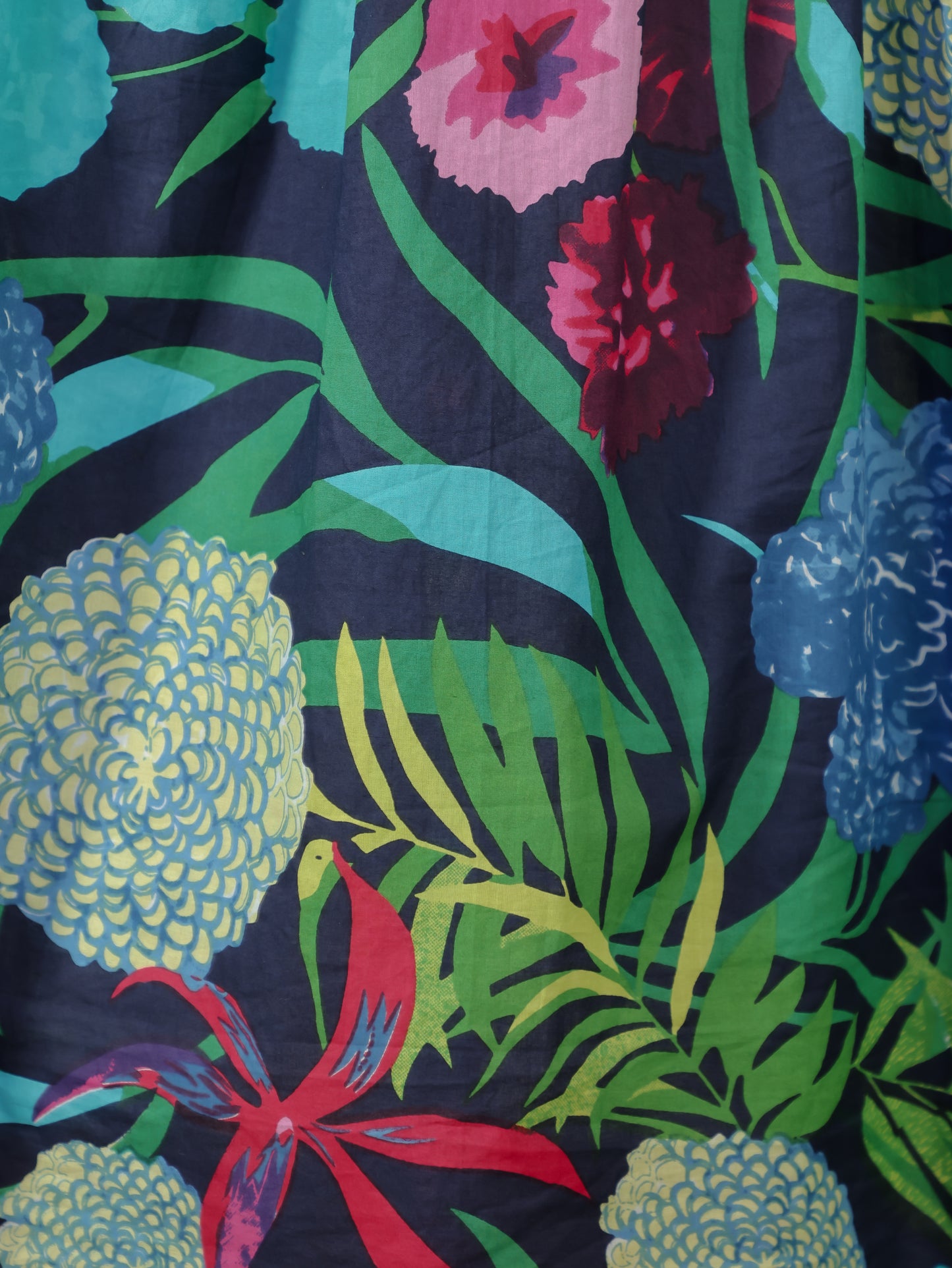 Soft Cotton Foliage Flared Multicolor Dress