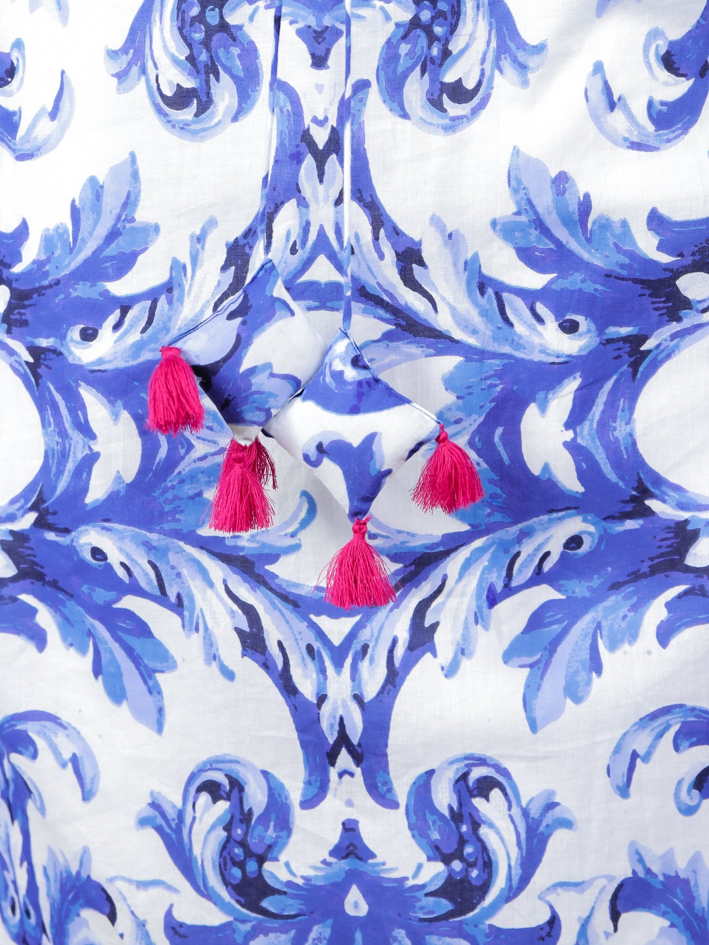 Soft Cotton Abstract Kaftan Blue Dress