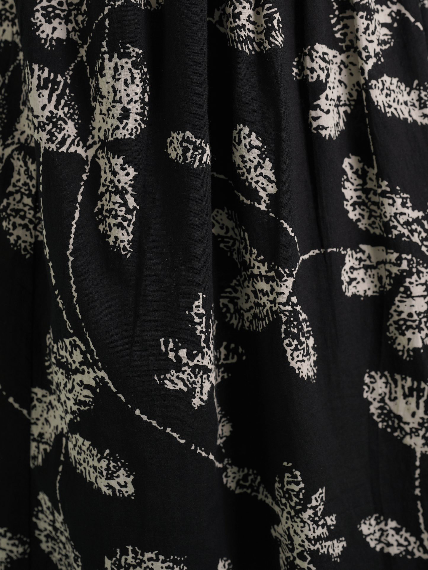 Embroidered Soft Cotton Floral Flared Black Kurta