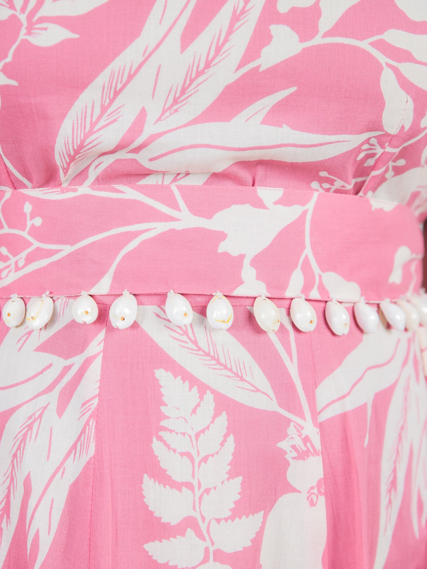 Soft Cotton Floral Flared Pink Dress