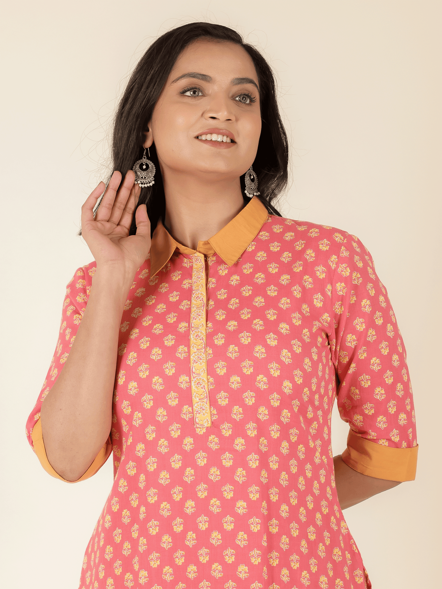 Soft Cotton Floral Kurta