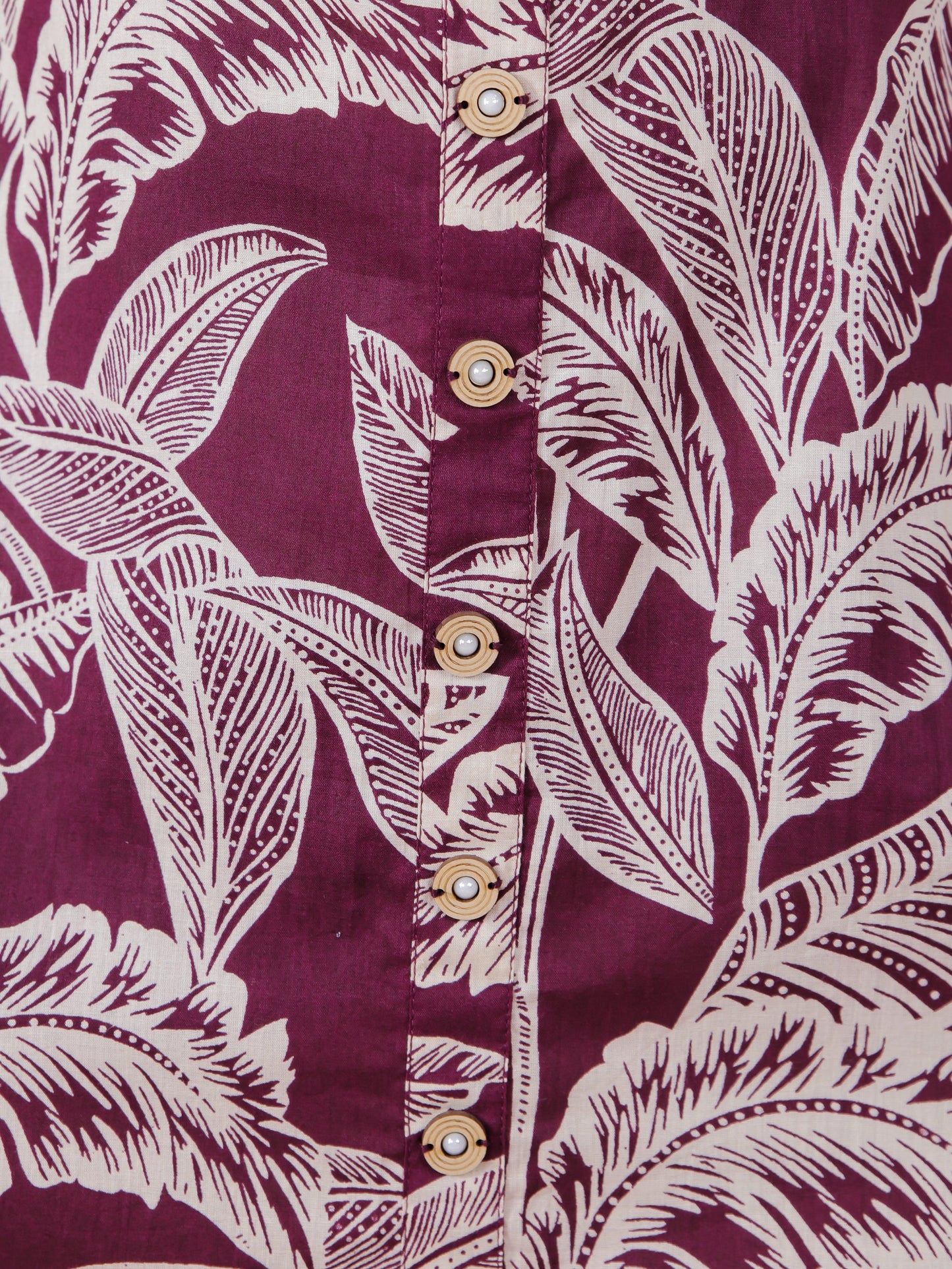 Soft Cotton Foliage A-line Purple Dress