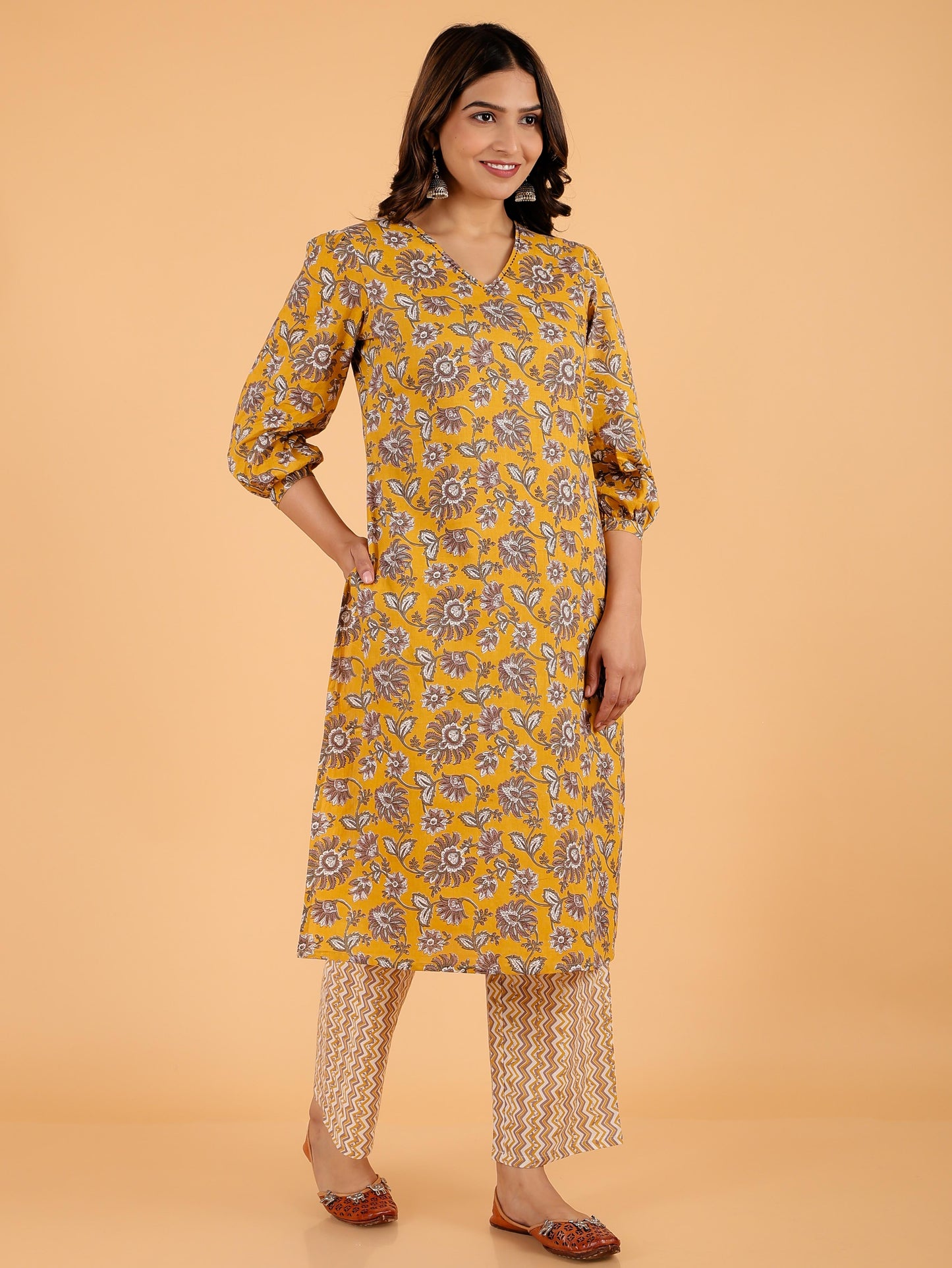 Soft Cotton Floral Kurta