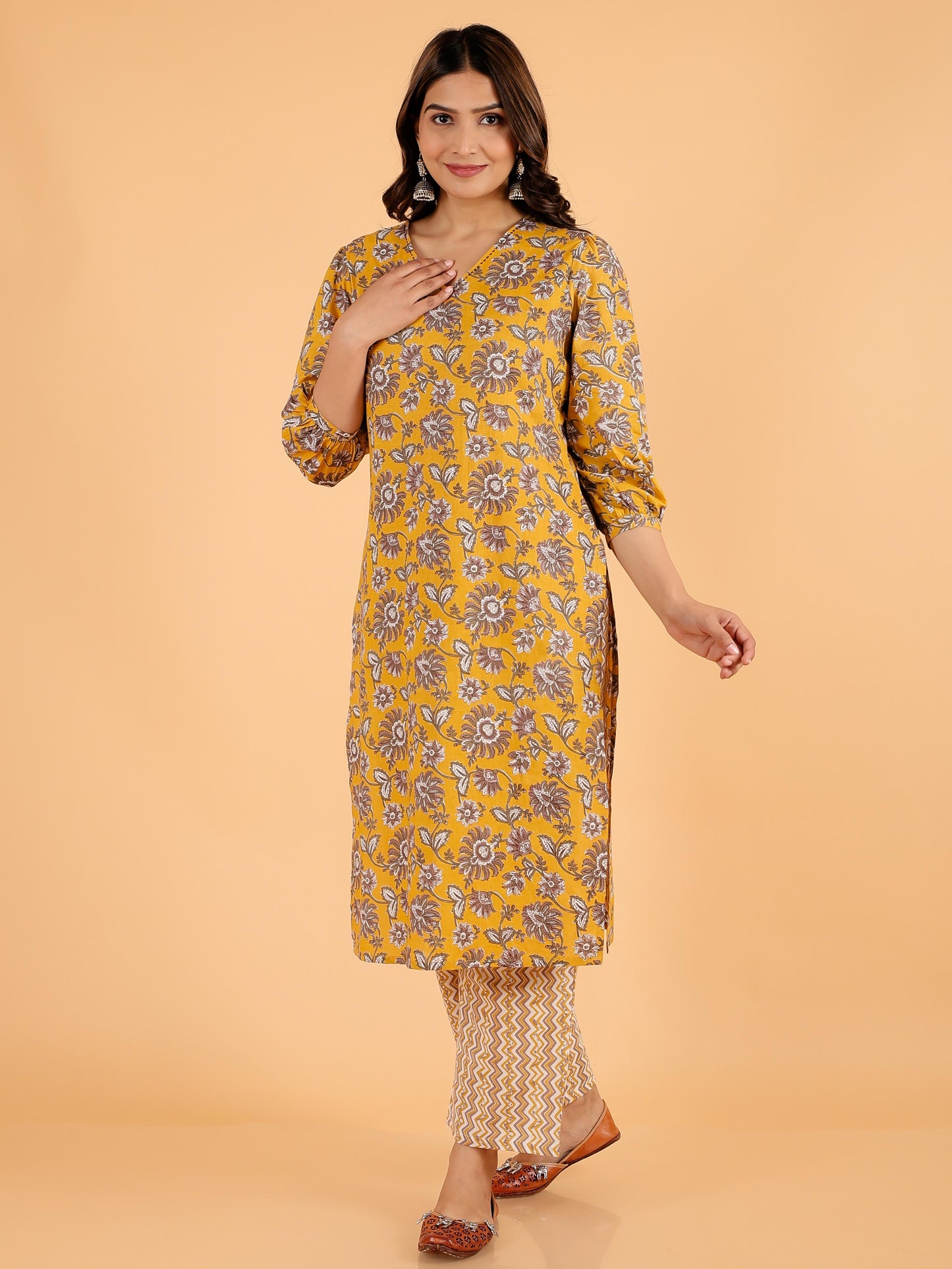 Soft Cotton Floral Kurta