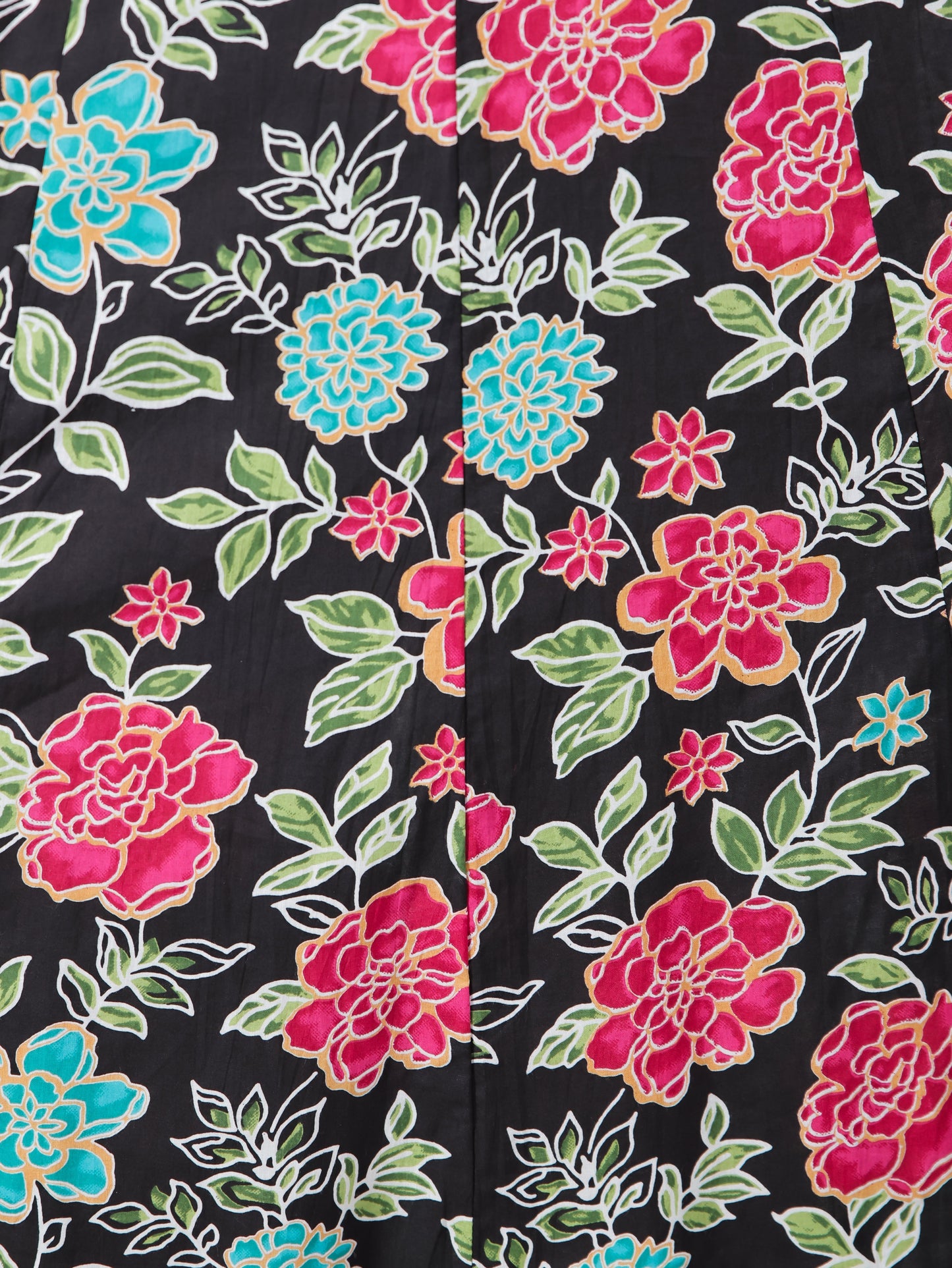 Soft Cotton Floral Tiered Black Dress