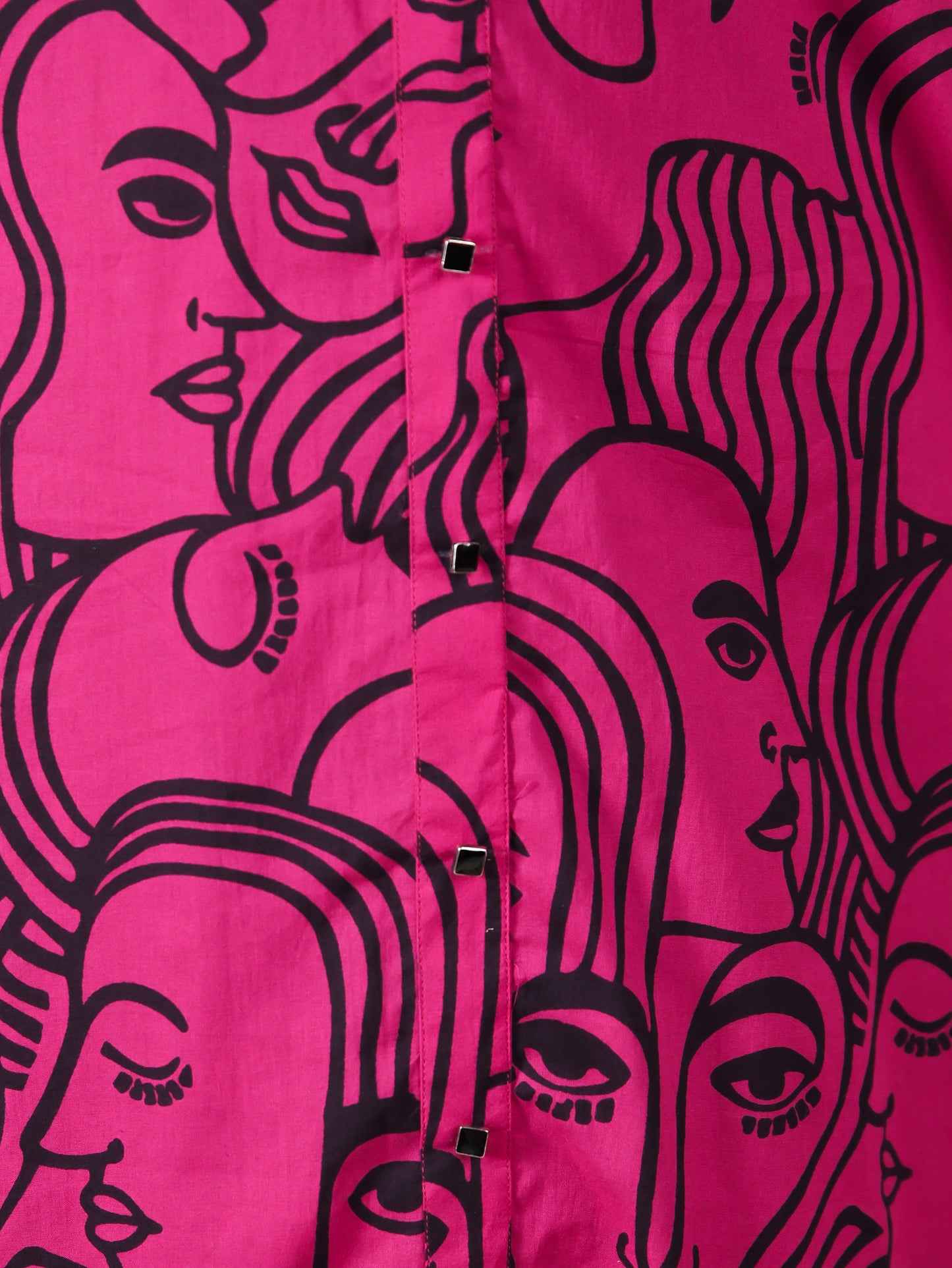 Soft Cotton Abstract A-line Pink Dress