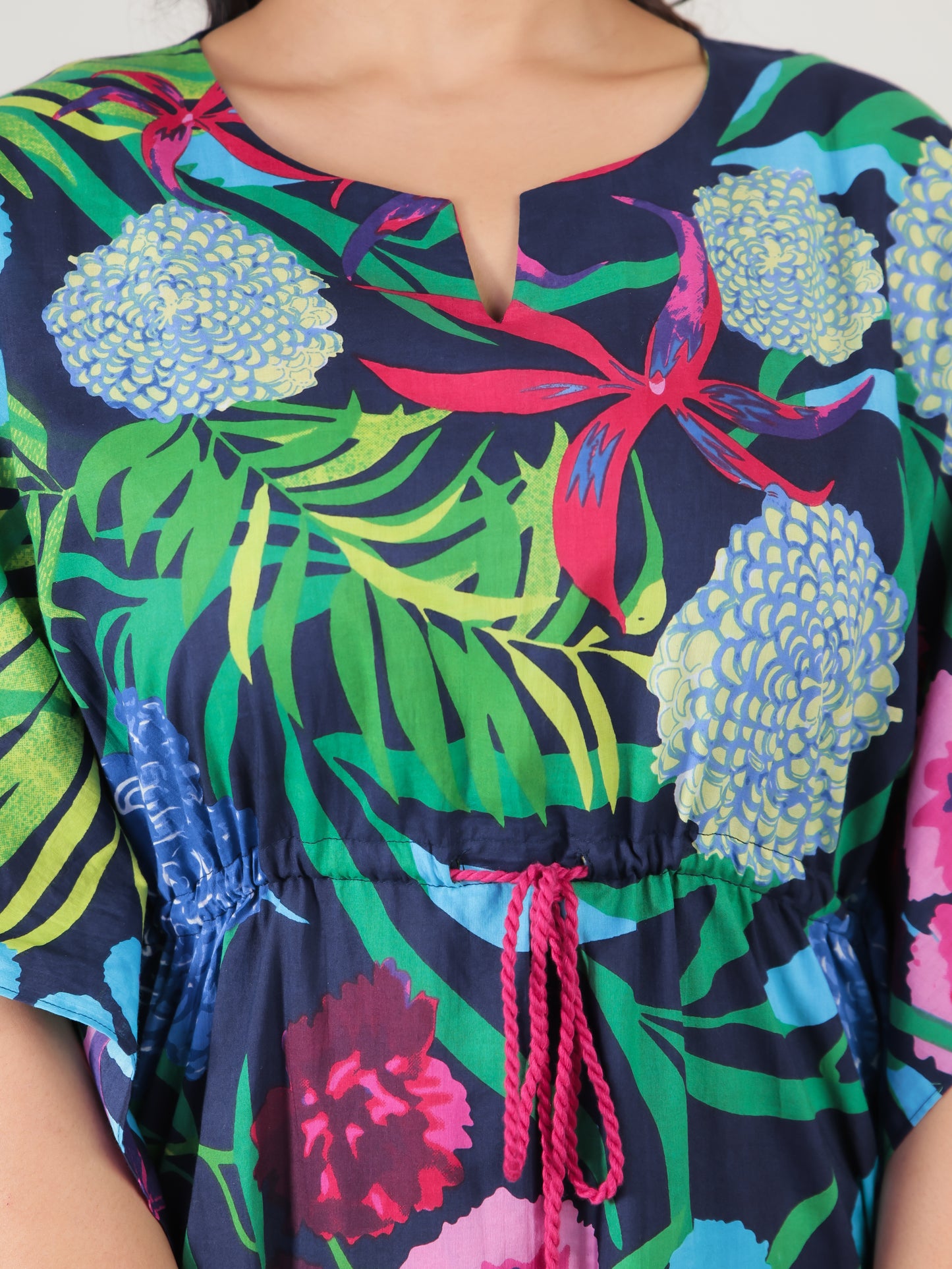 Soft Cotton Floral Multicolor Kaftan