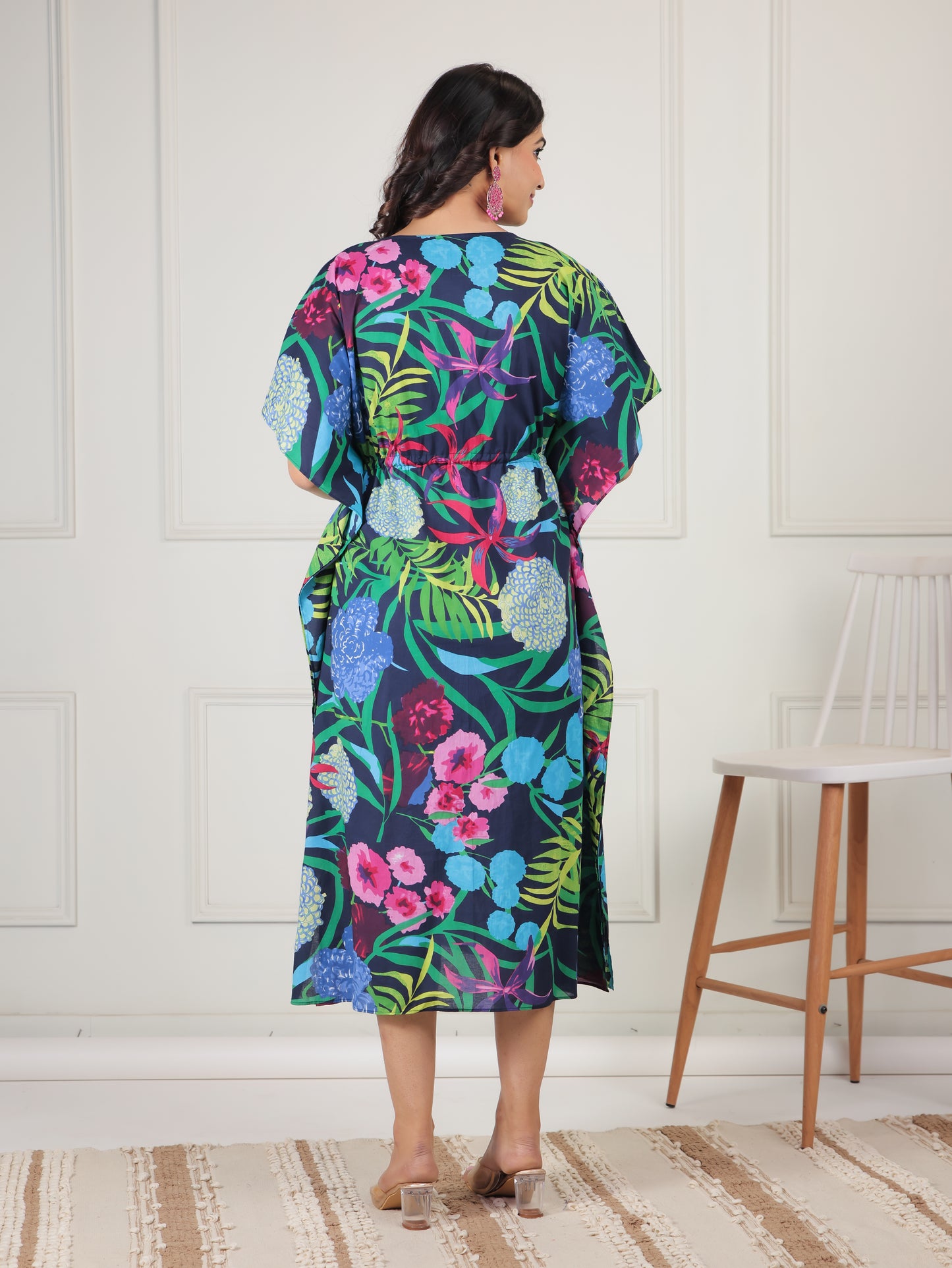 Soft Cotton Floral Multicolor Kaftan