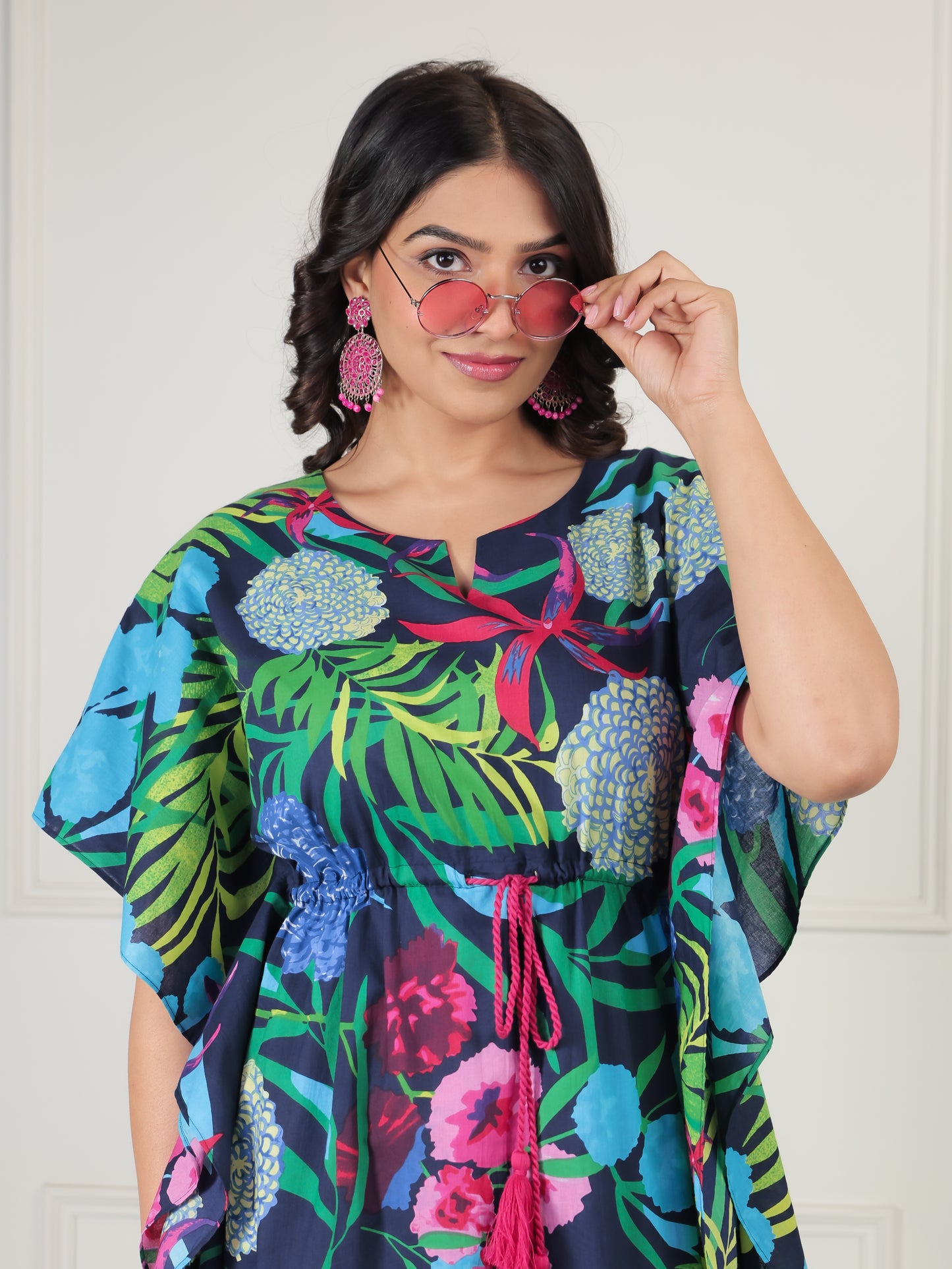 Soft Cotton Floral Multicolor Kaftan