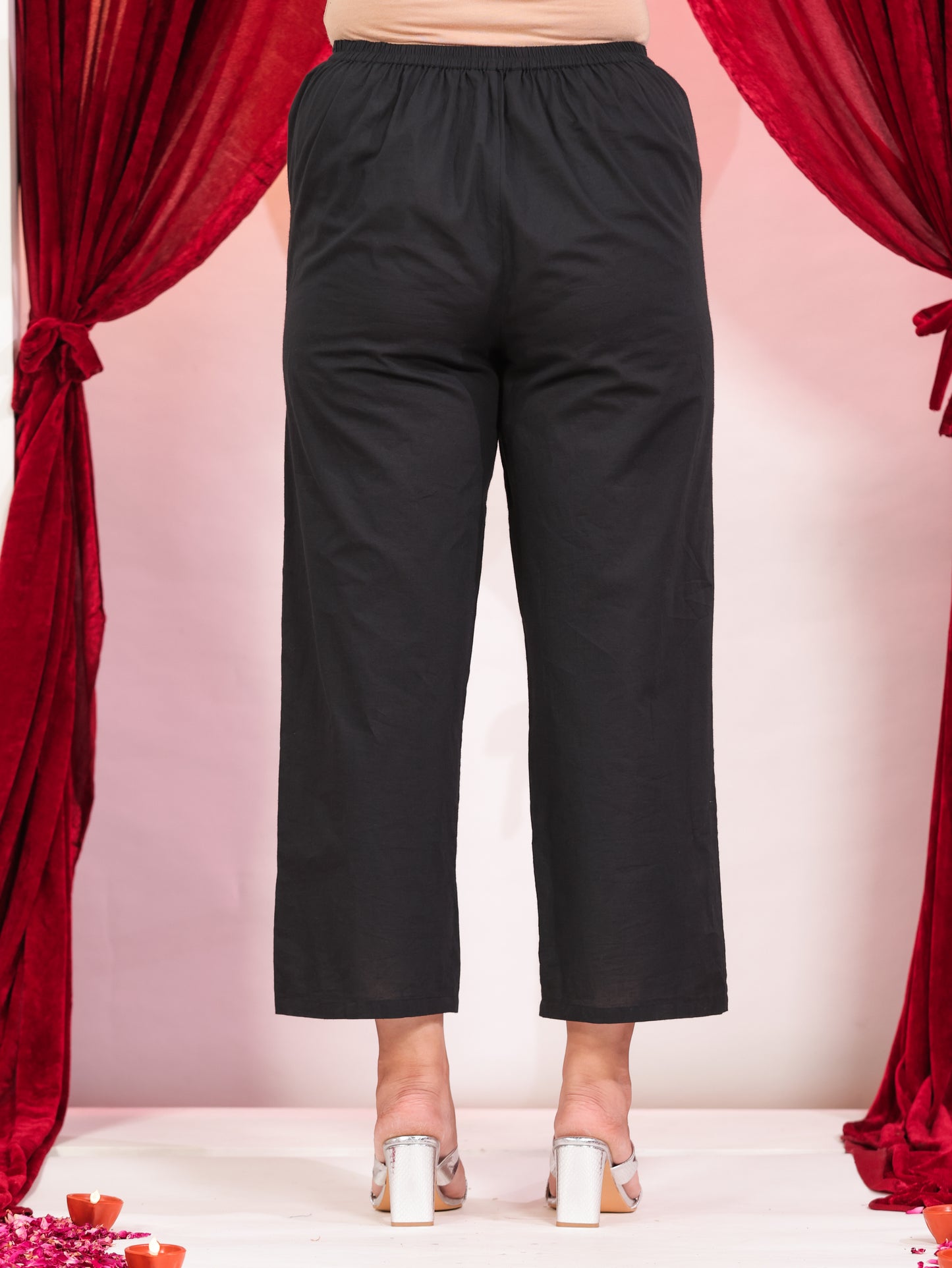 Muslin Geometric Straight Navy Blue Kurta