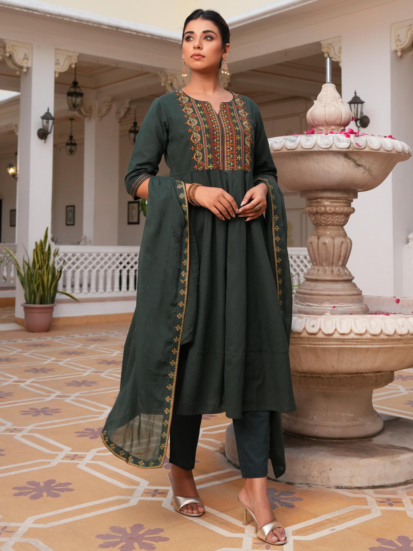 Chanderi Solid Black Dupatta