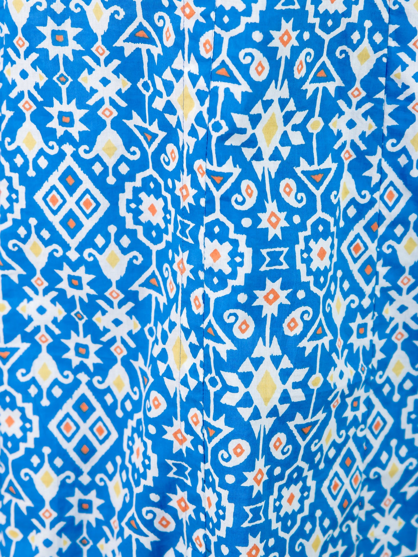 Soft Cotton Geometric A-line Blue Kurta