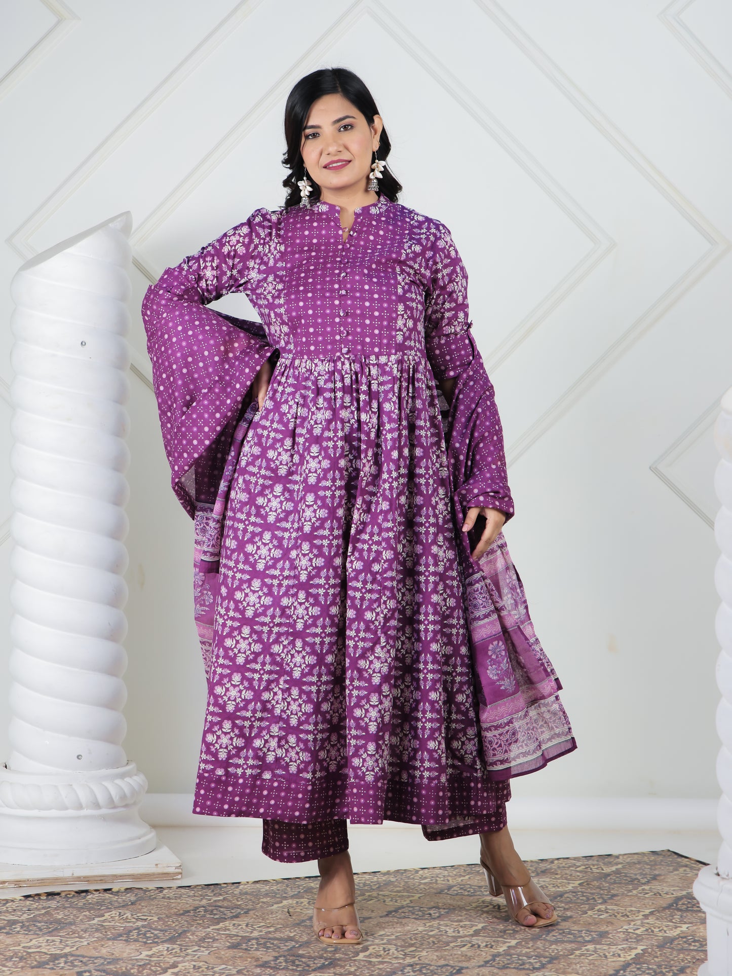 Cotton Voile Bandhani Purple Dupatta