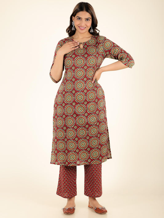 Soft Cotton Geometric Kurta