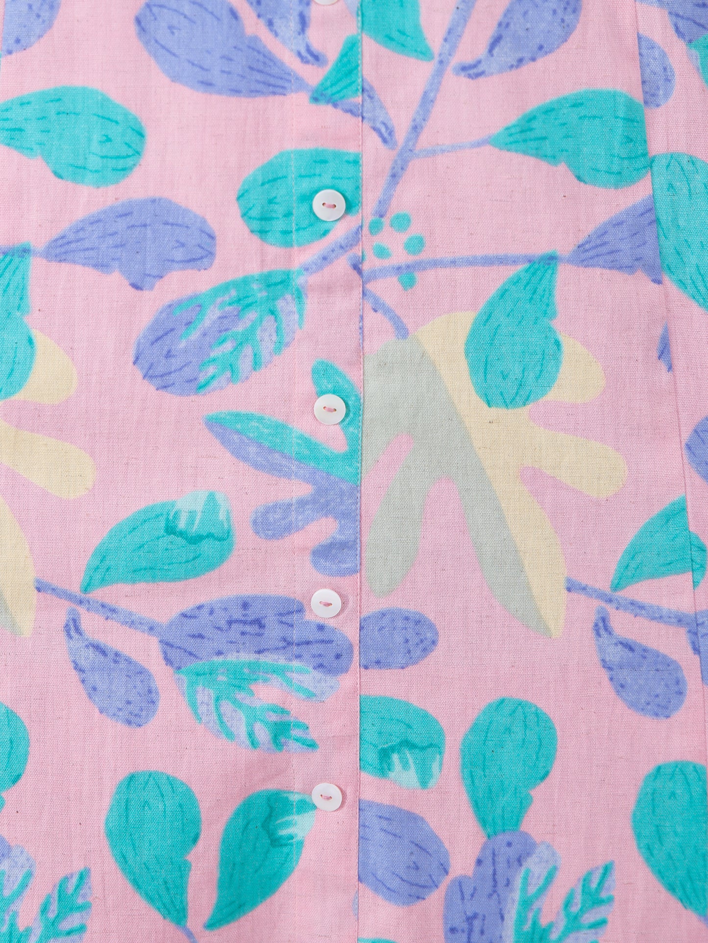 Linen Cotton Floral A-line Baby Pink Kurta