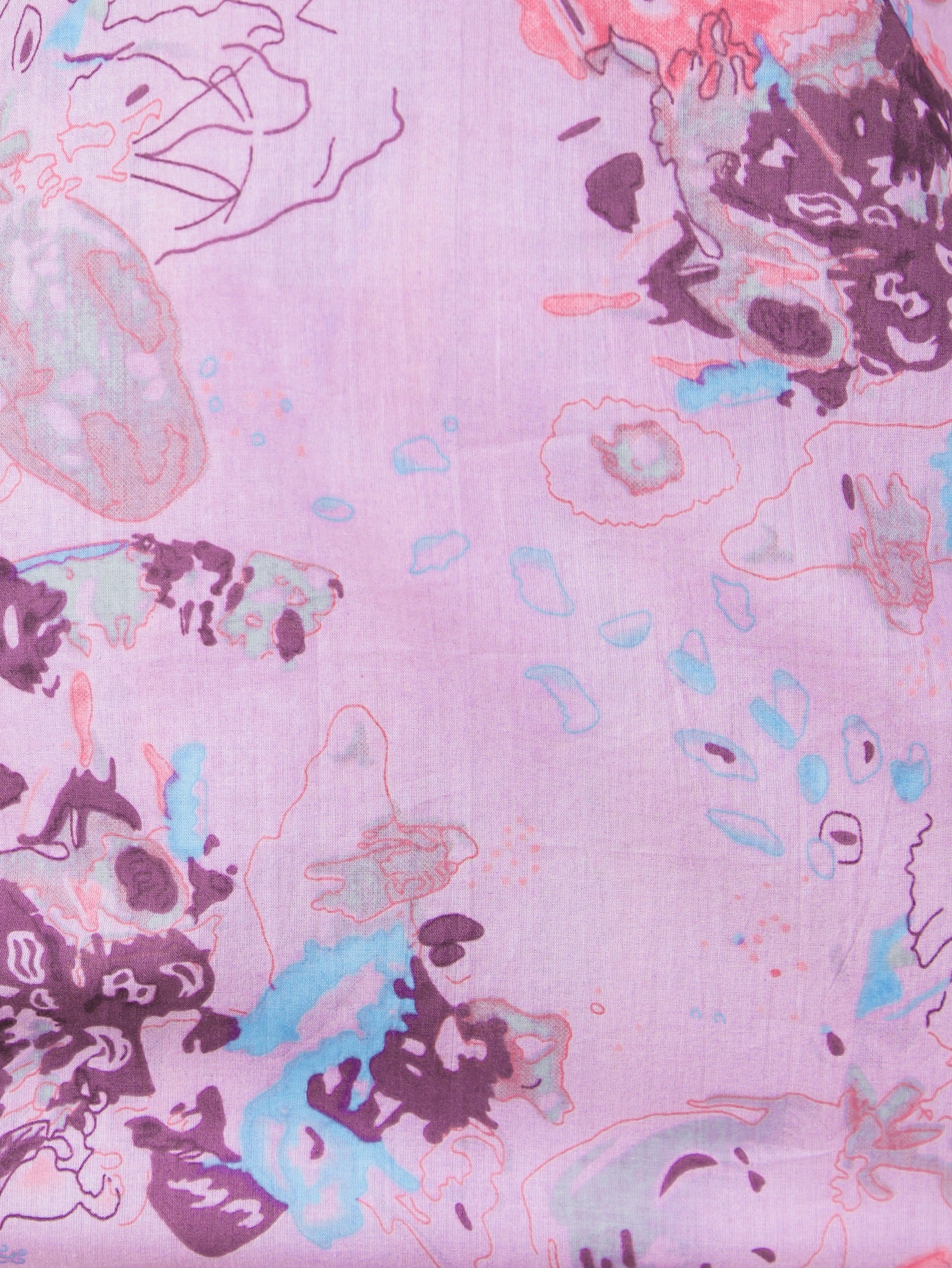 Soft Cotton Abstract Straight Purple Kurta