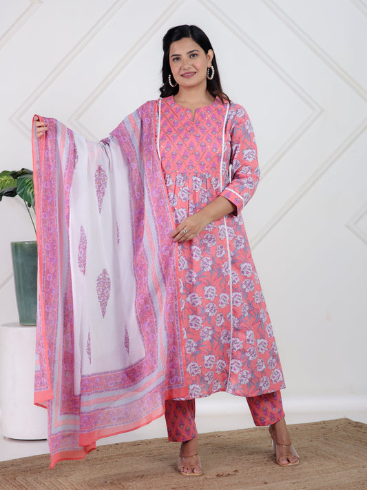 Cotton Voile Floral White Dupatta