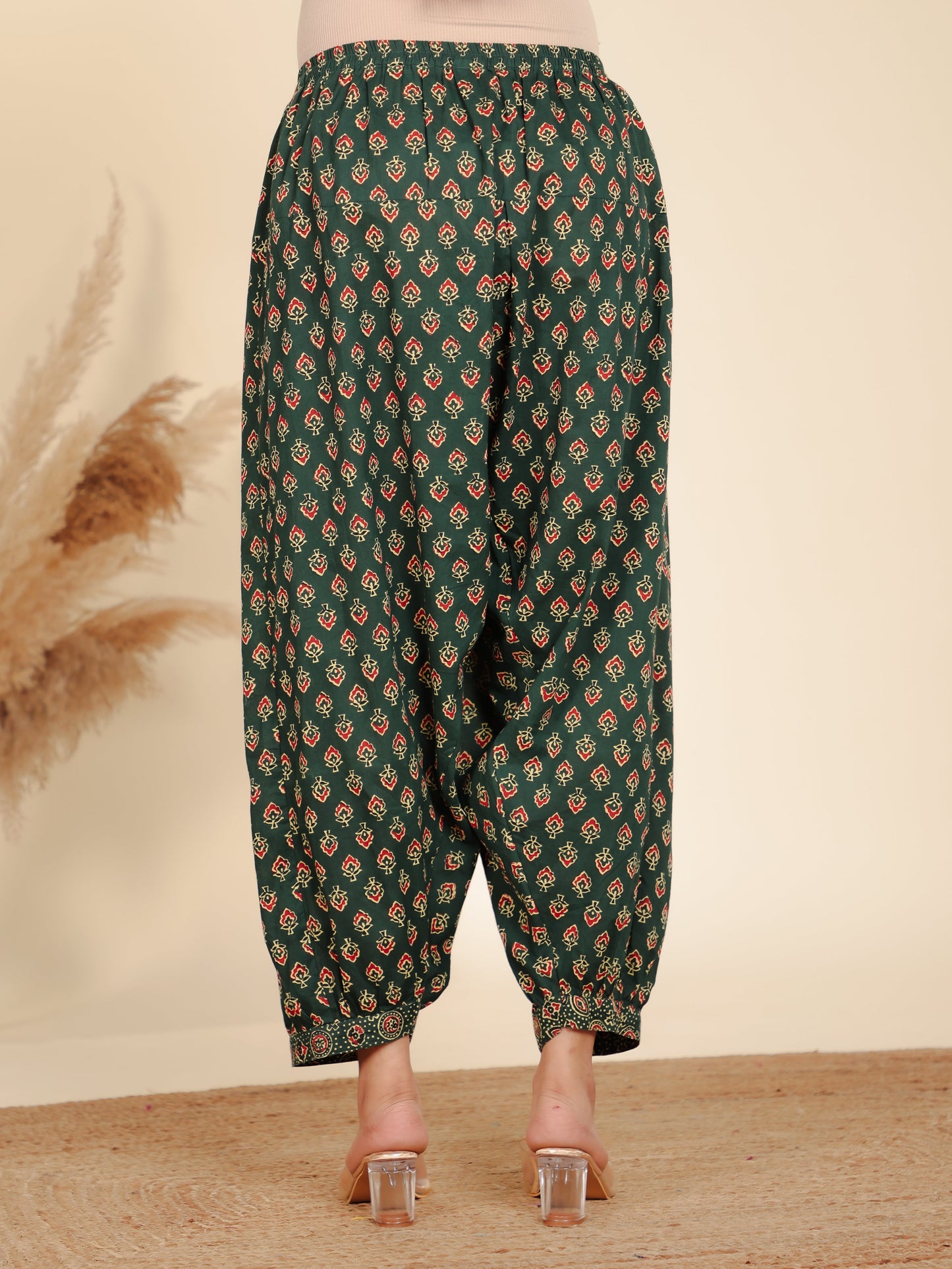 Soft Cotton Floral Straight Green Kurta