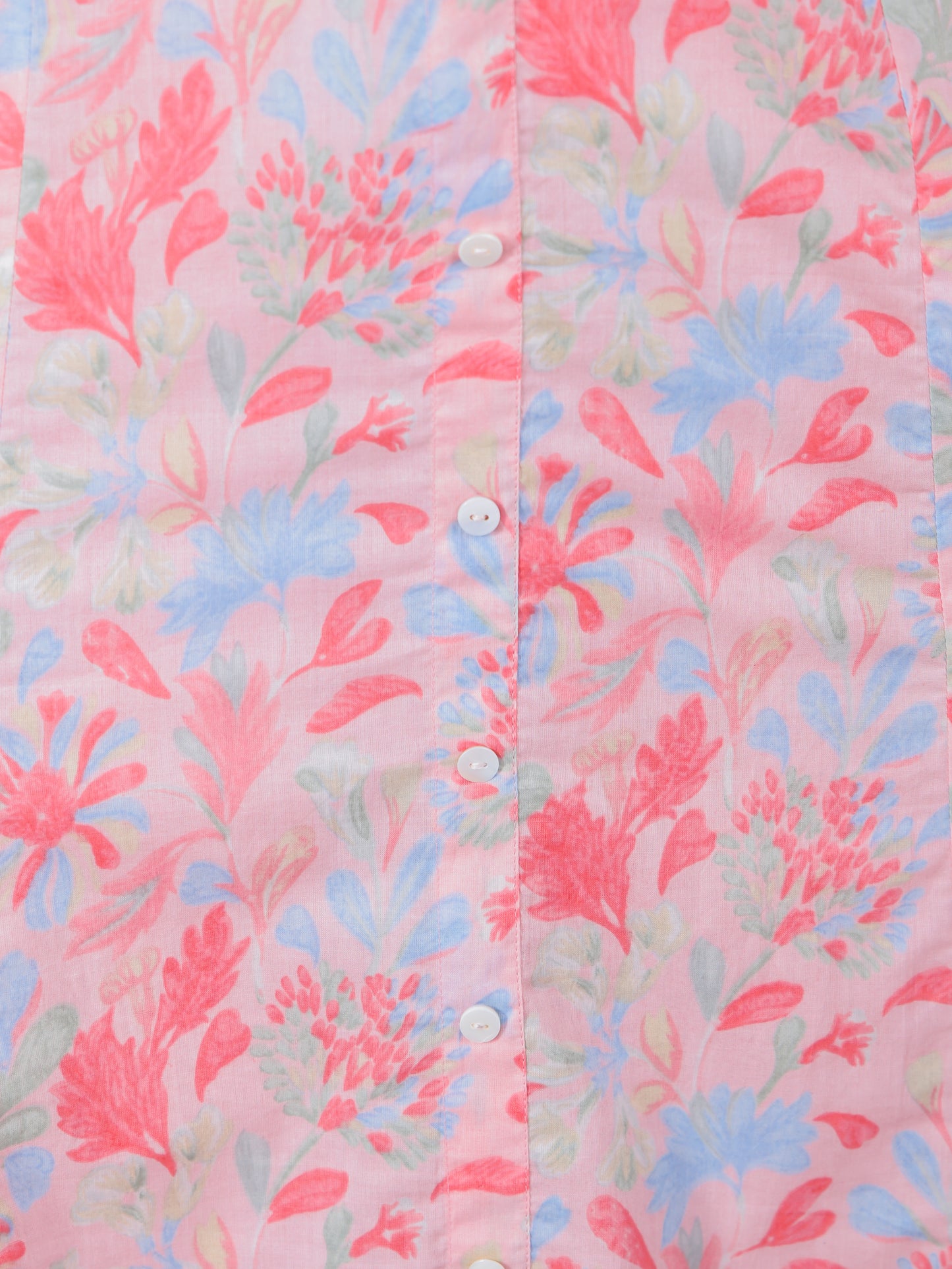 Soft Cotton Floral A-line Peach Kurta