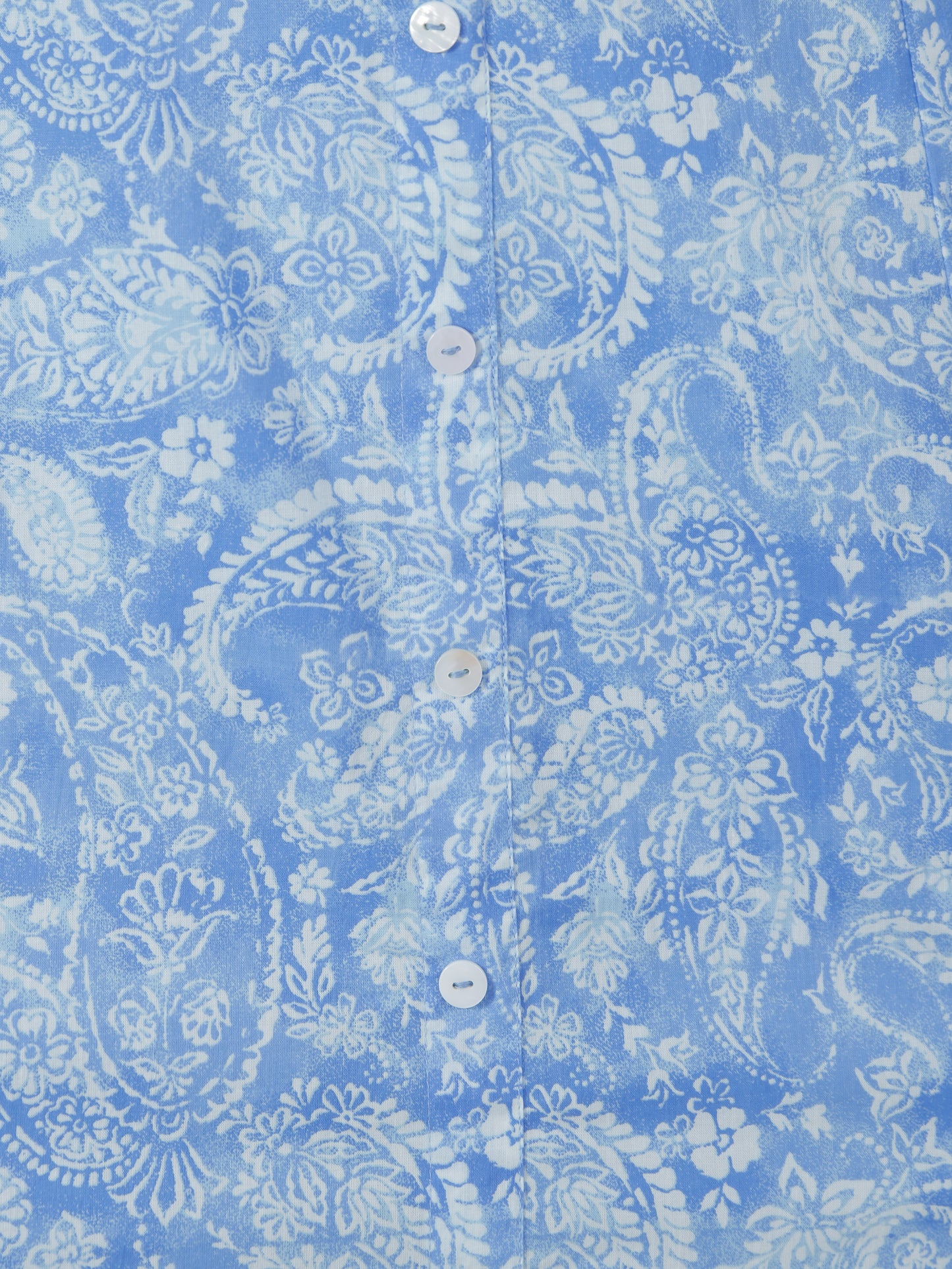 Soft Cotton Paisley A-line Blue Kurta