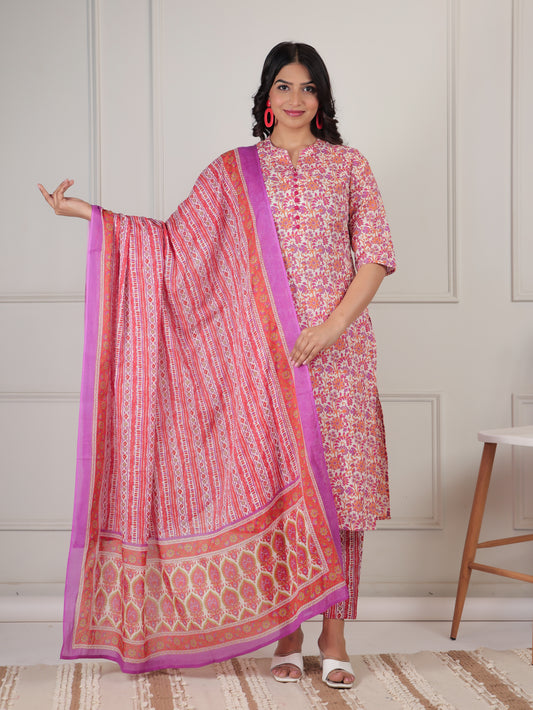 Cotton Voile Striped Multicolor Dupatta